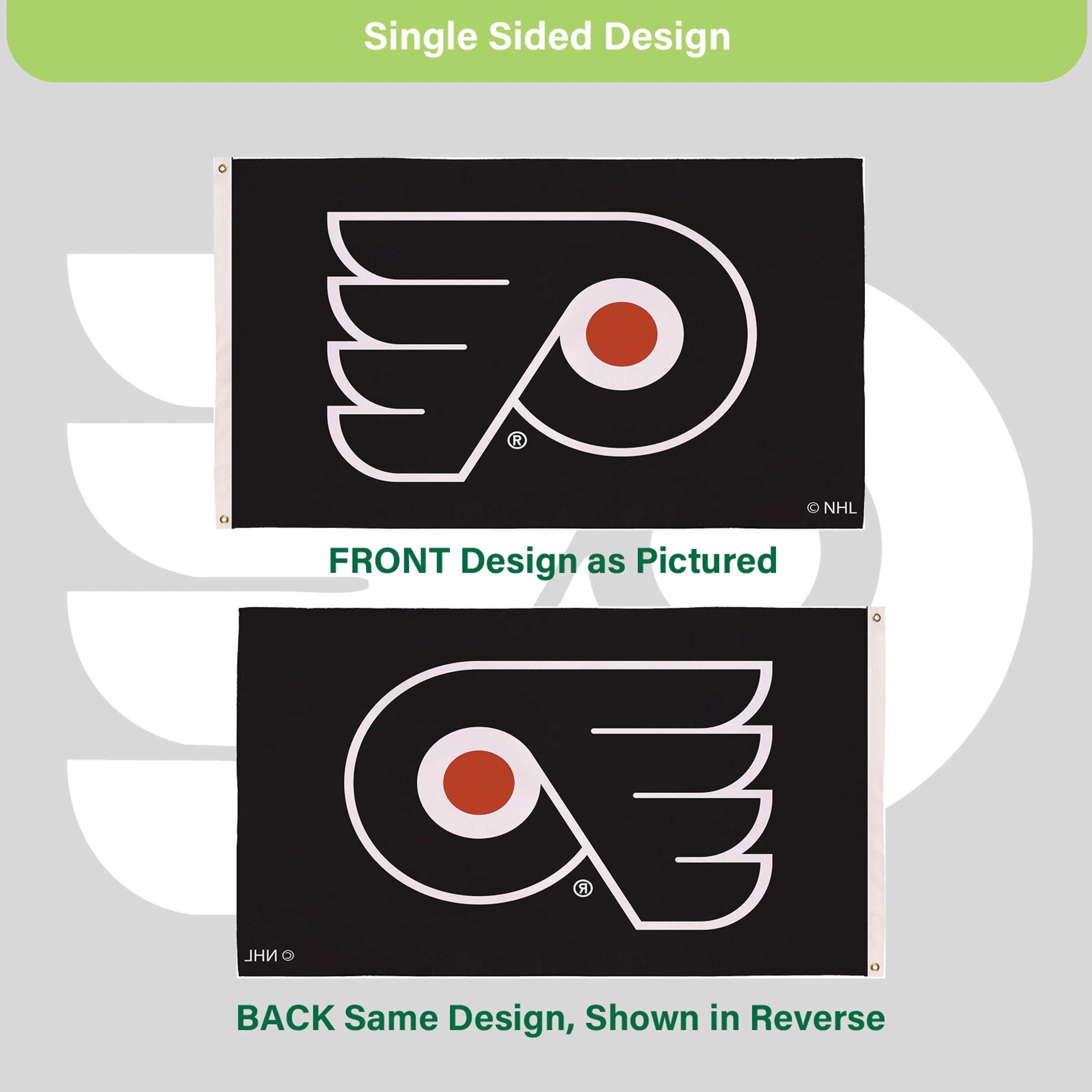 Philadelphia Flyers Single Sided Estate Flag with 2 Grommets, 3'x5' - Sports Gifts, Sports Memorabilia, Sports Collectibles, Fan Shop
