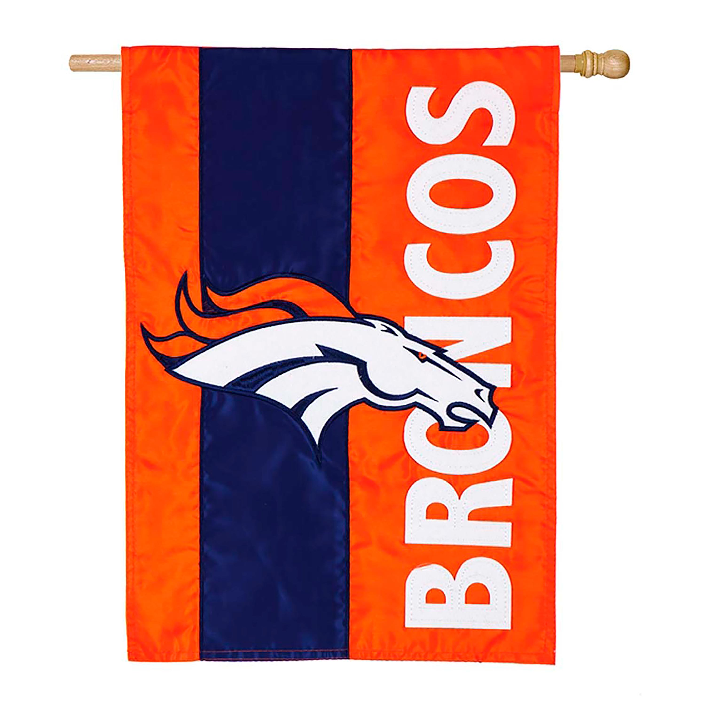 Double-Sided Embellished NFL Team Pride Applique House Flag, Denver Broncos - Sports Collectibles, Sports Memorabilia, Sports Fan Shop, Sports Gifts