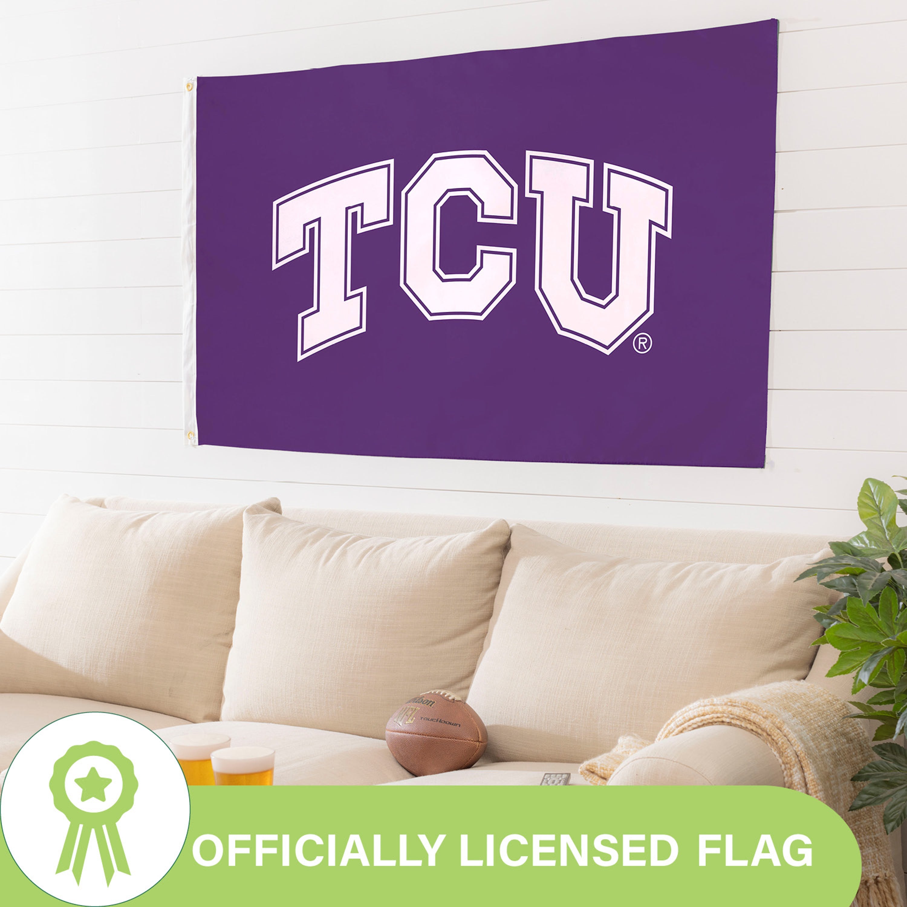 3'x5' Single Sided Flag w/ 2 Grommets, Texas Christian University - Sports Gifts, Sports Memorabilia, Sports Collectibles, Fan Shop