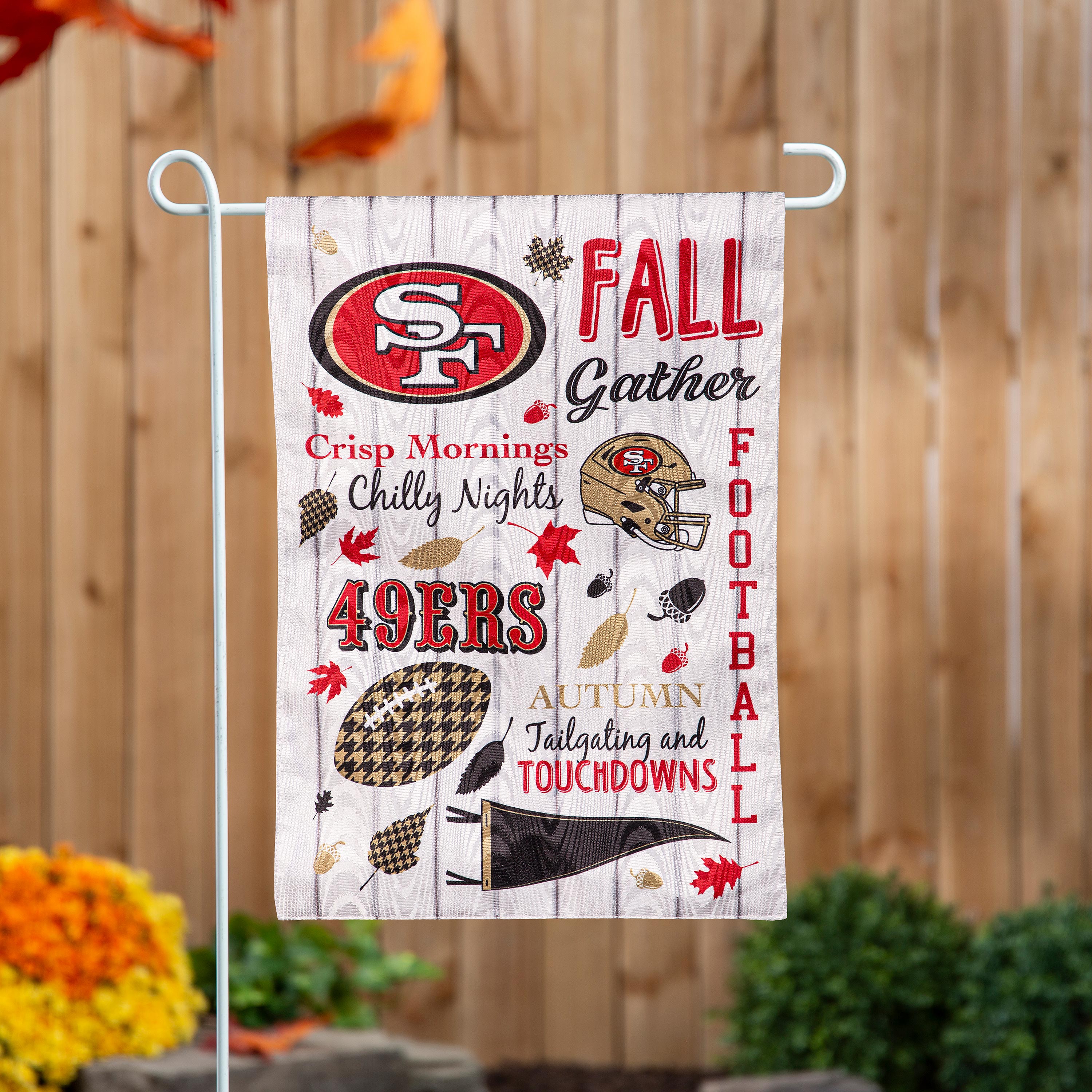 San Francisco 49ers, Moire Flag, GDN, Fall Seasonal - Sports Gifts, Sports Memorabilia, Sports Collectibles, Fan Shop