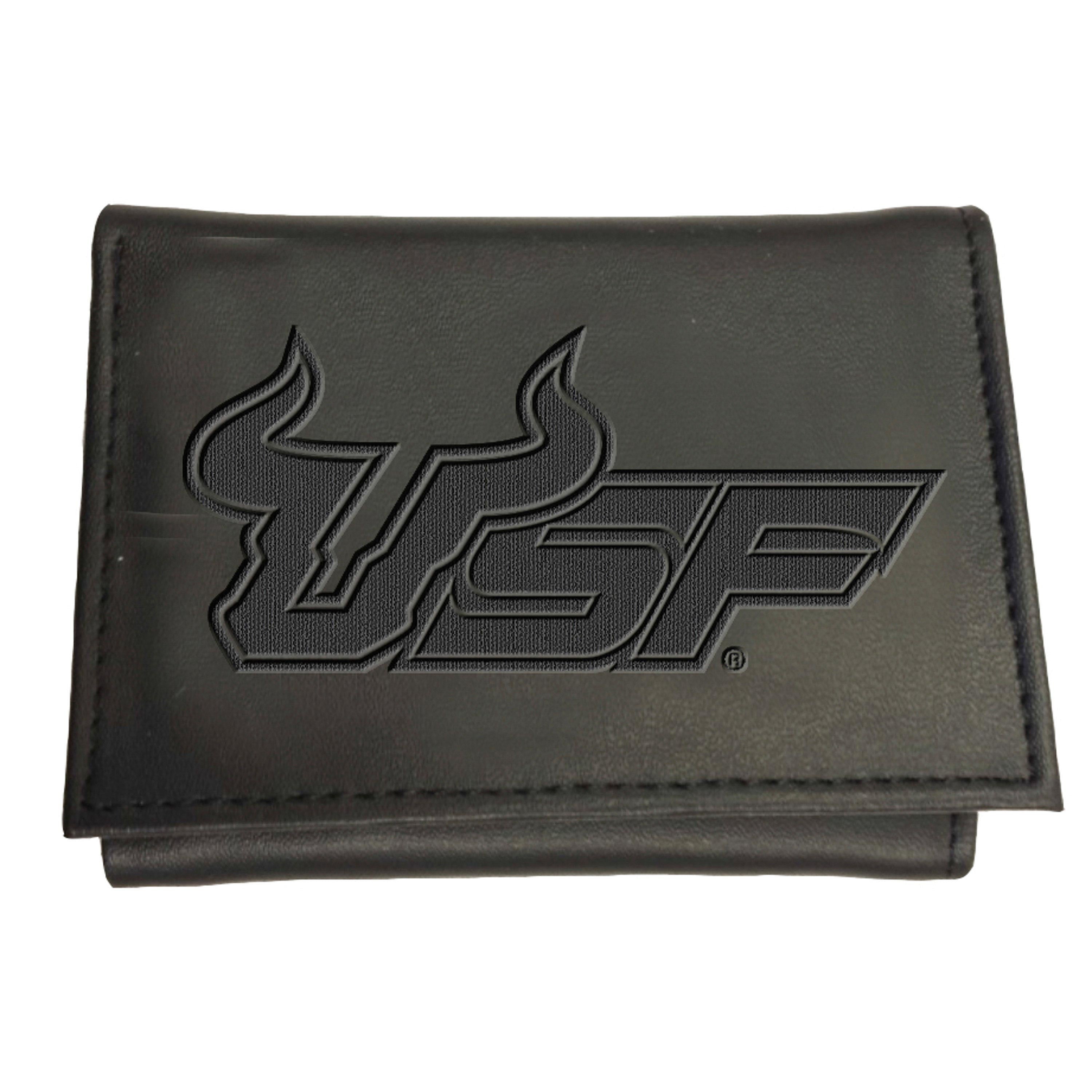 South Florida University , Tri-Fold Wallet, Black - Sports Gifts, Sports Memorabilia, Sports Collectibles, Fan Shop