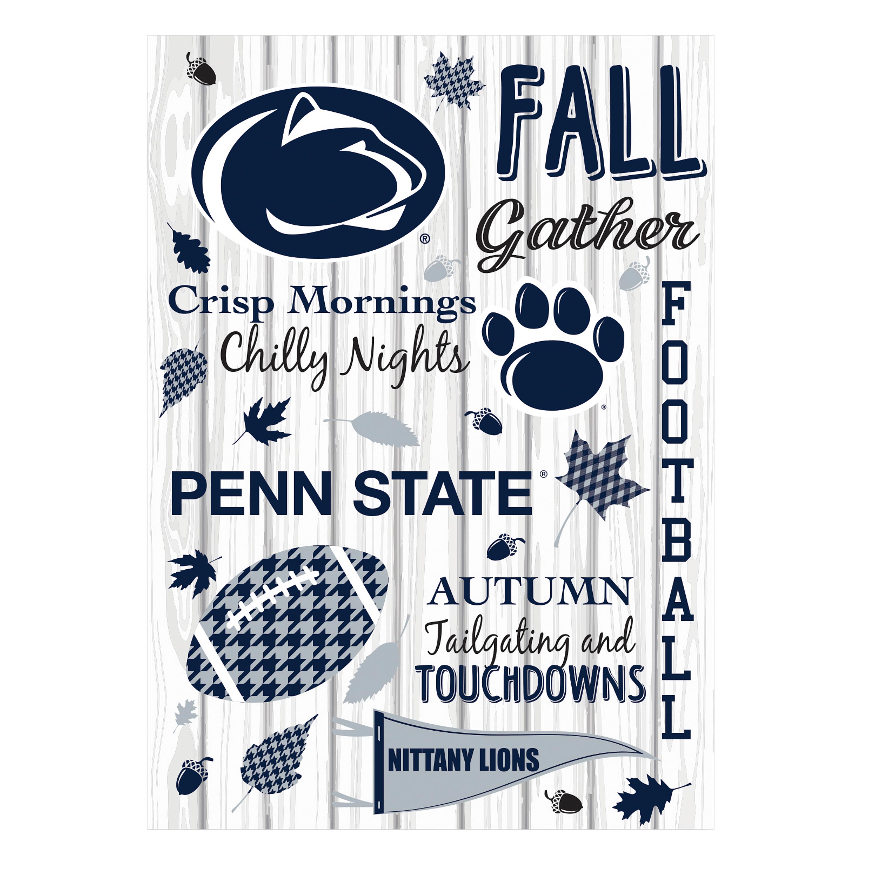 Penn State, Moire Flag, House Size, Fall Seasonal - Sports Collectibles, Sports Memorabilia, Sports Fan Shop, Sports Gifts