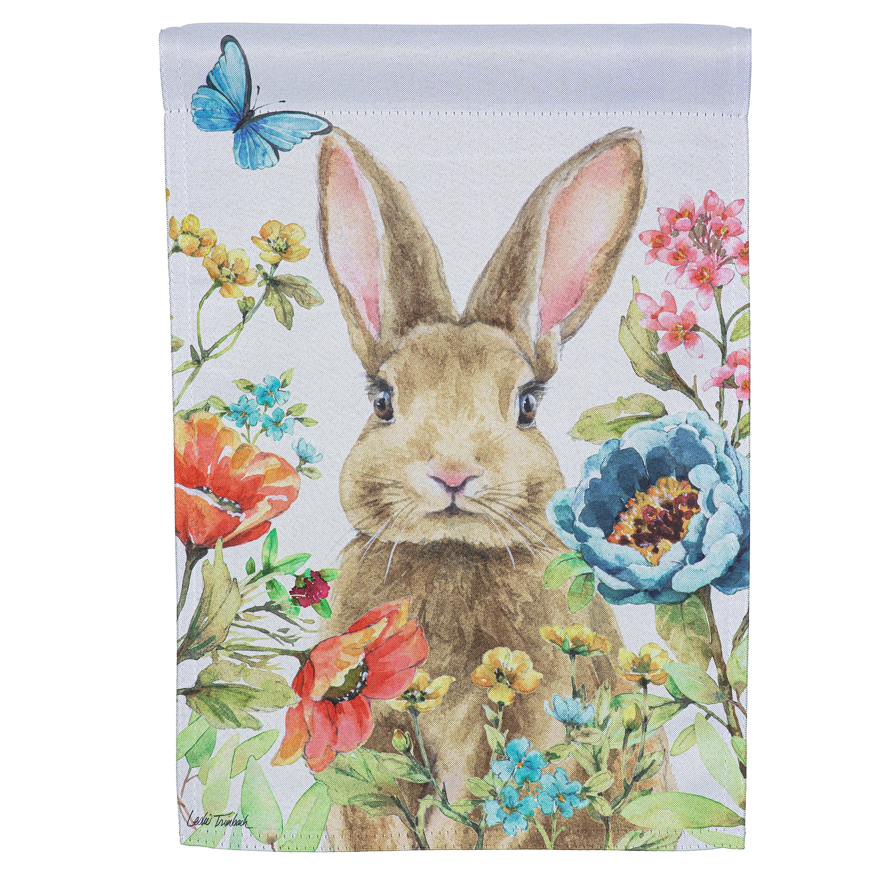 Garden Bunnies Suede Garden Flag - Sports Collectibles, Sports Memorabilia, Sports Fan Shop, Sports Gifts