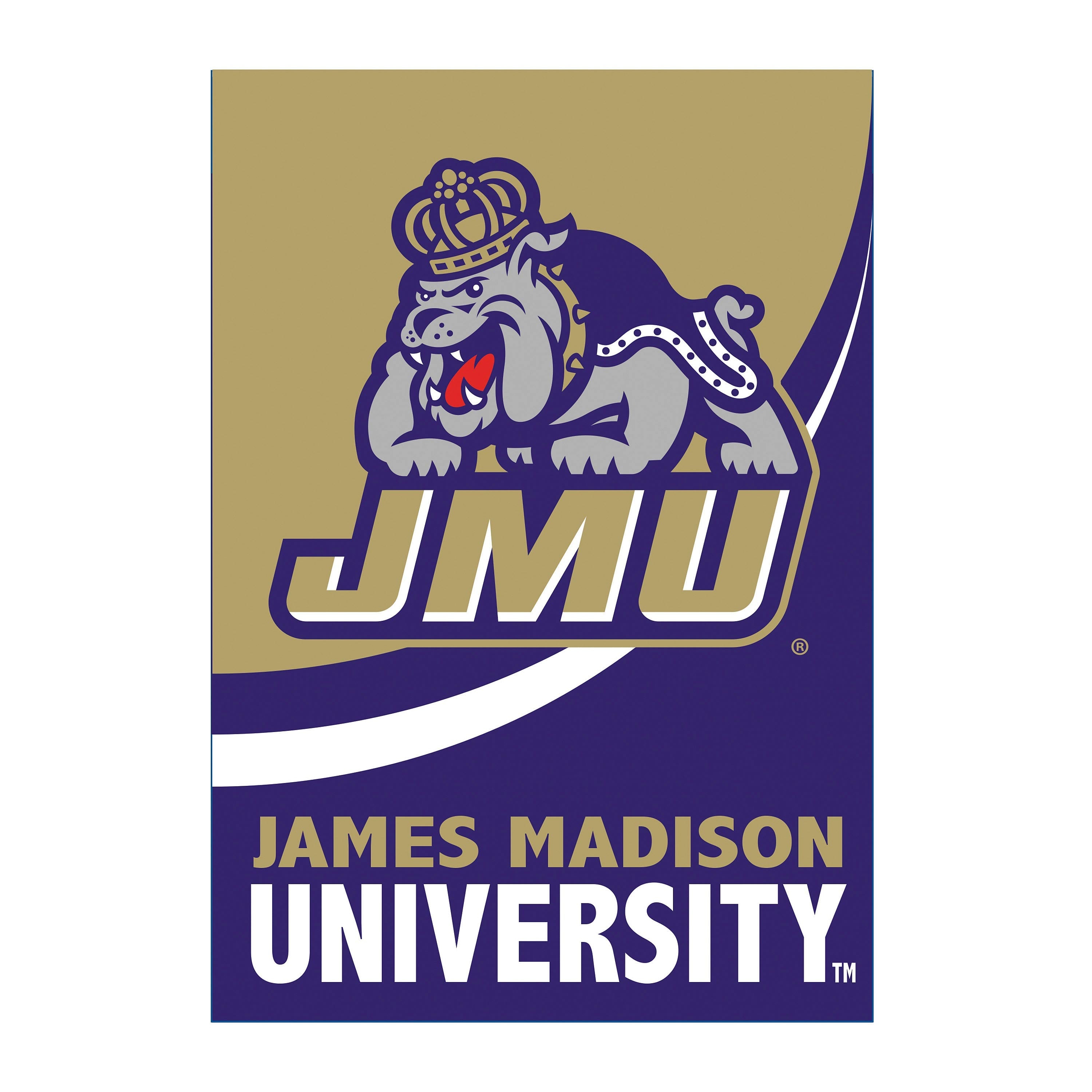 James Madison University Burlap Flag House Size - Sports Collectibles, Sports Memorabilia, Sports Fan Shop, Sports Gifts