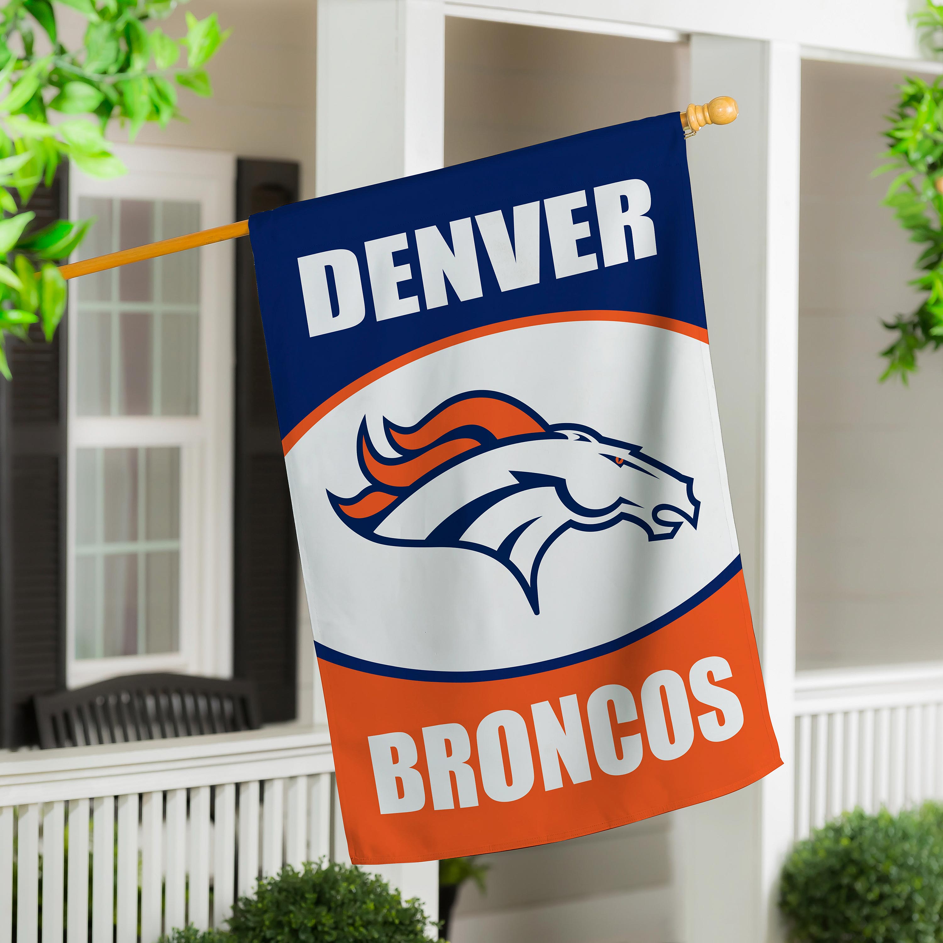 Denver Broncos Suede Flag, House - Sports Collectibles, Sports Memorabilia, Sports Fan Shop, Sports Gifts