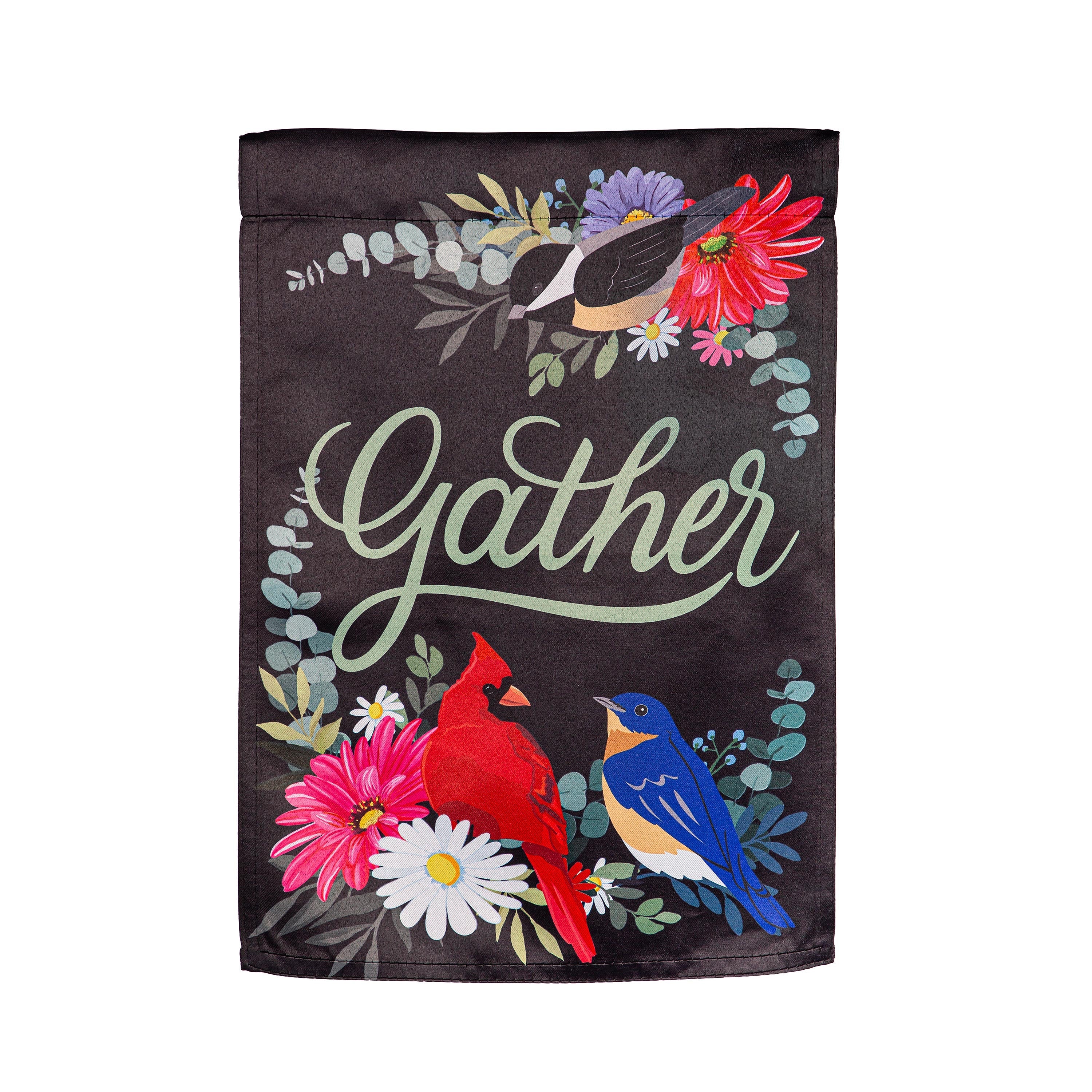 Gather Birdies Suede Garden Flag - Sports Collectibles, Sports Memorabilia, Sports Fan Shop, Sports Gifts