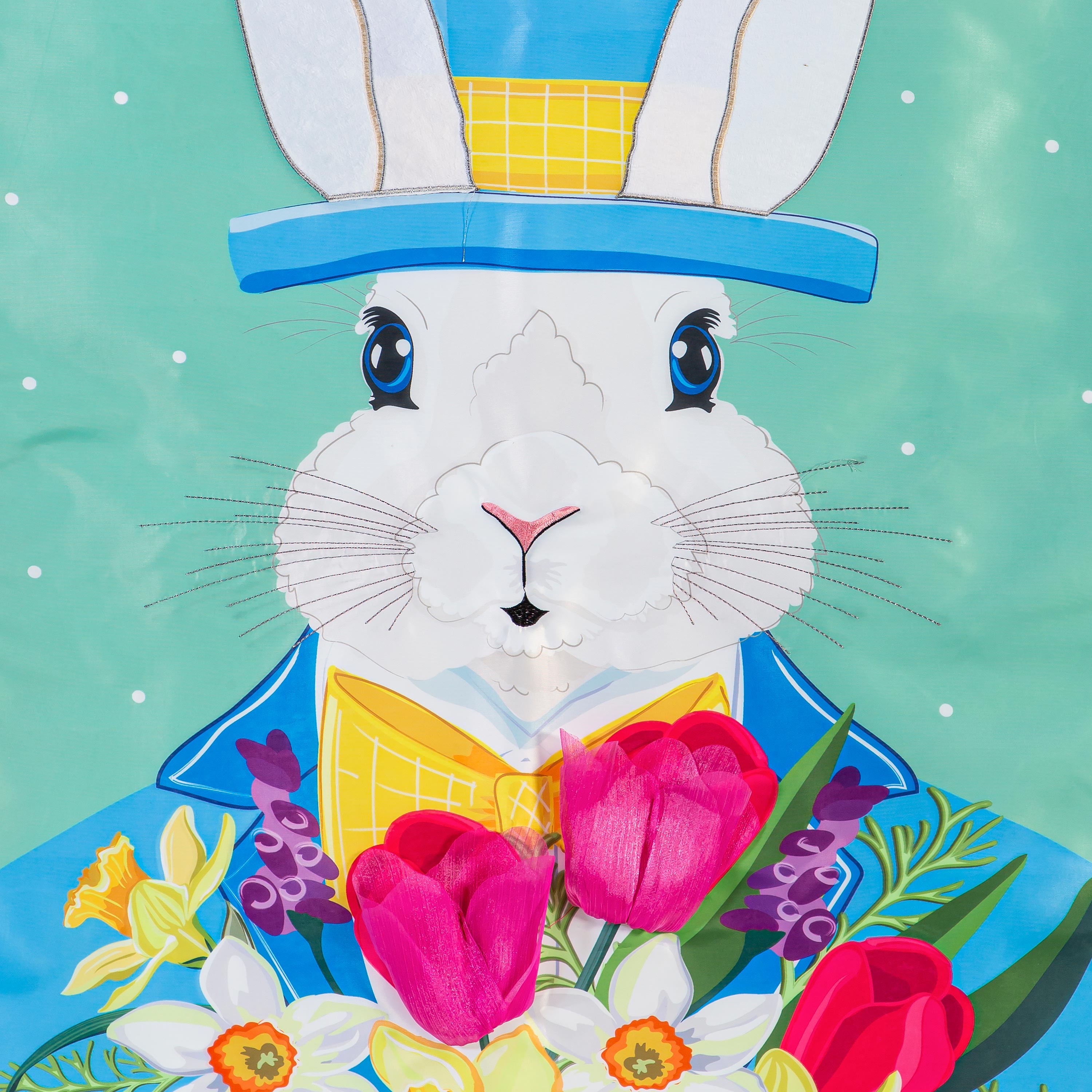 Mister Easter Bunny Applique House Flag - Sports Collectibles, Sports Memorabilia, Sports Fan Shop, Sports Gifts