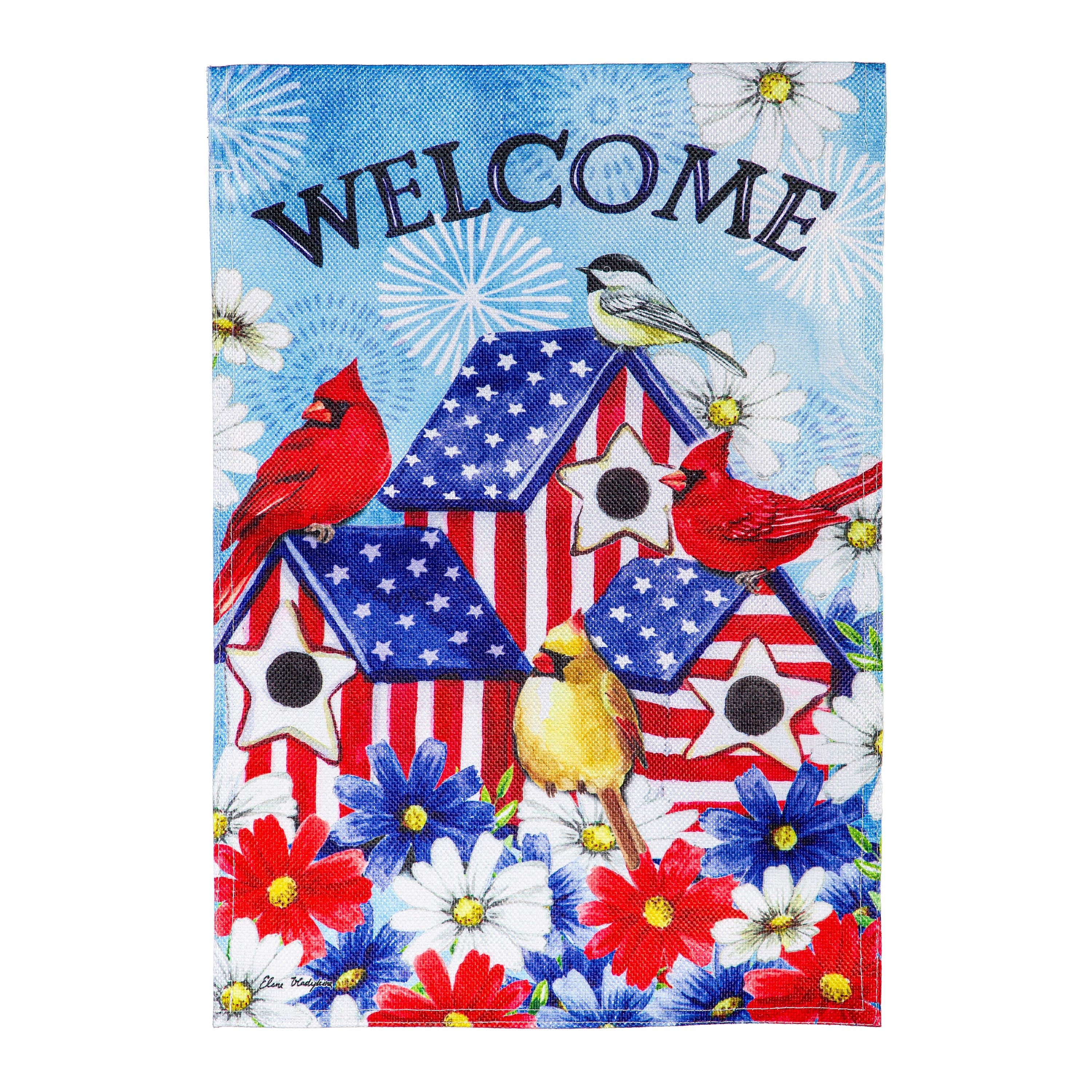 Patriotic Birdhouse Burlap Garden Flag - Sports Collectibles, Sports Memorabilia, Sports Fan Shop, Sports Gifts