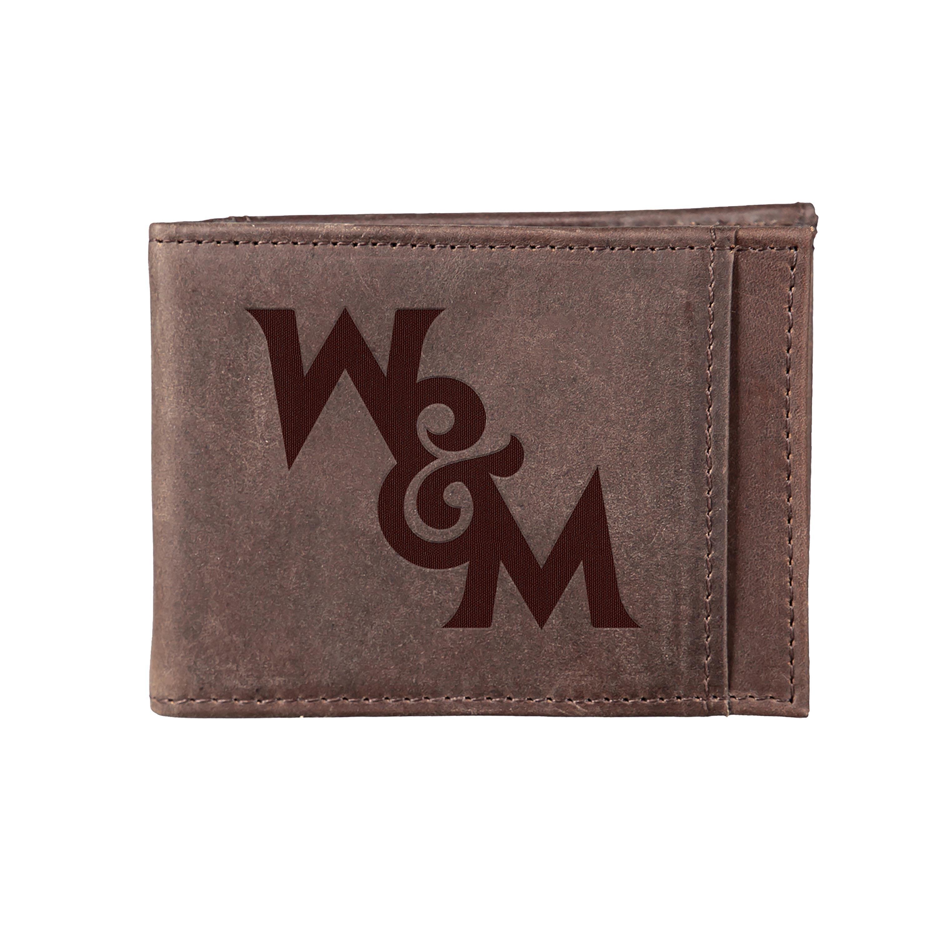 Front Pocket Wallet w/ RFID Blocking, William & Mary, Brown - Sports Collectibles, Sports Memorabilia, Sports Fan Shop, Sports Gifts
