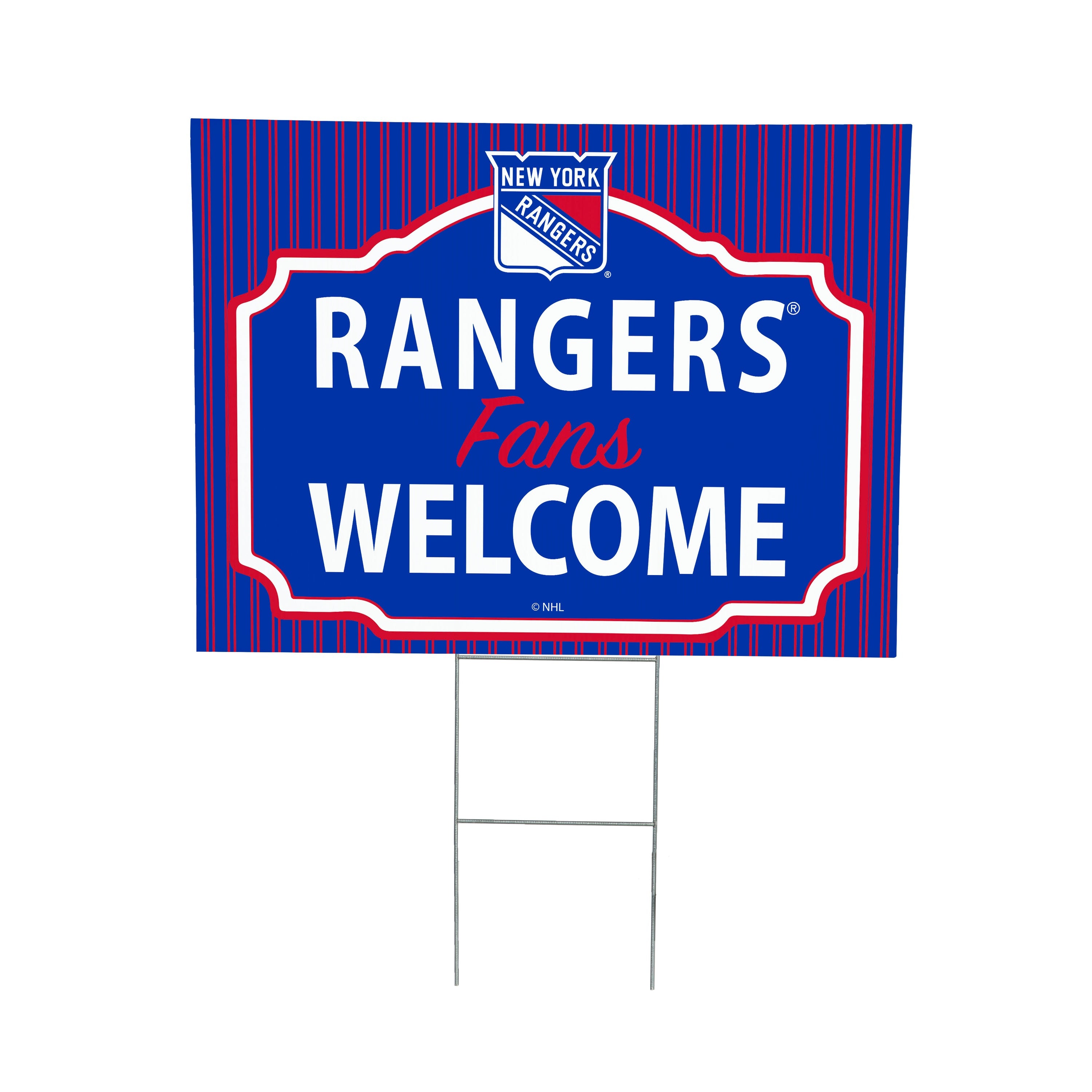 New York Rangers Coroplast Yard Sign, "Fans Welcome" - Sports Collectibles, Sports Memorabilia, Sports Fan Shop, Sports Gifts