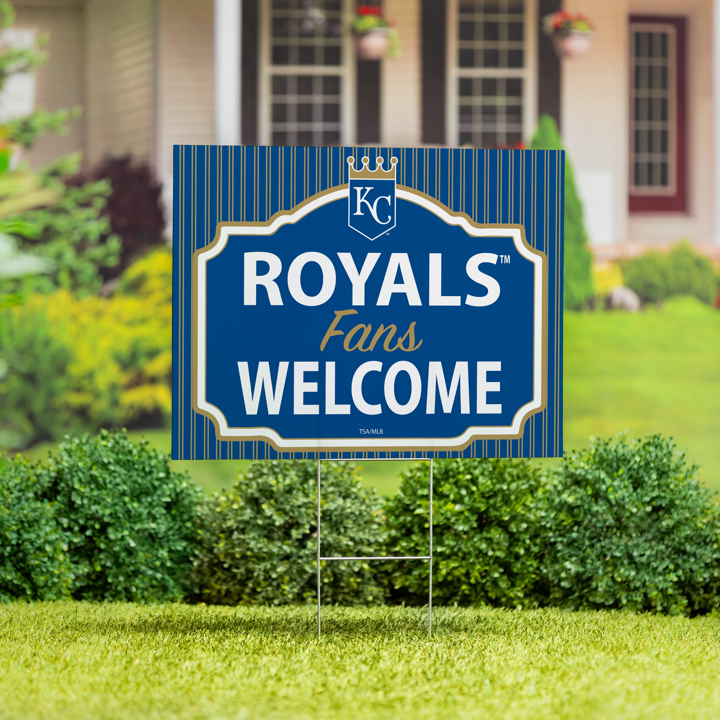 Kansas City Royals Coroplast Yard Sign, "Fans Welcome" - Sports Collectibles, Sports Memorabilia, Sports Fan Shop, Sports Gifts