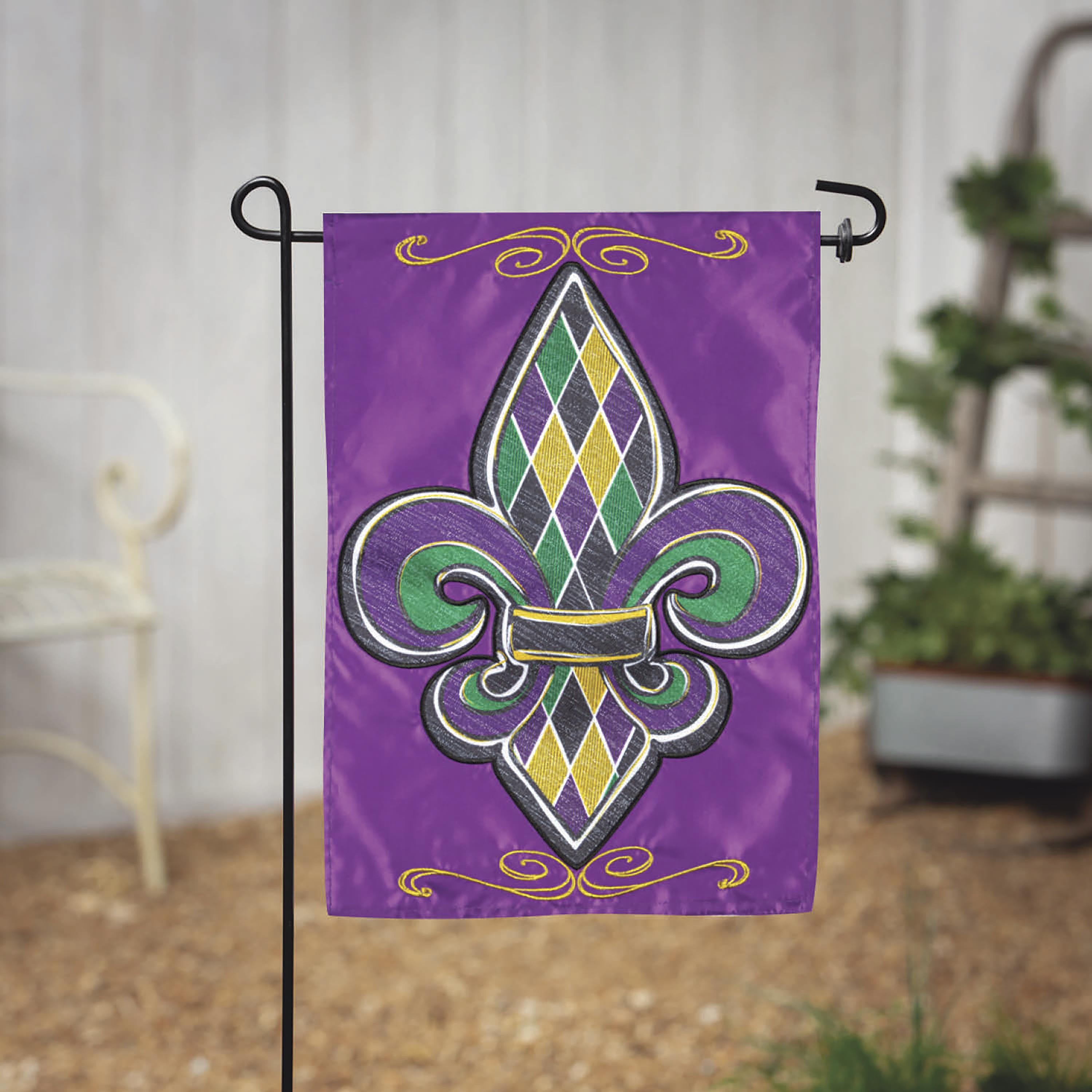 Fleur de Lis Applique Garden Flag - Sports Collectibles, Sports Memorabilia, Sports Fan Shop, Sports Gifts