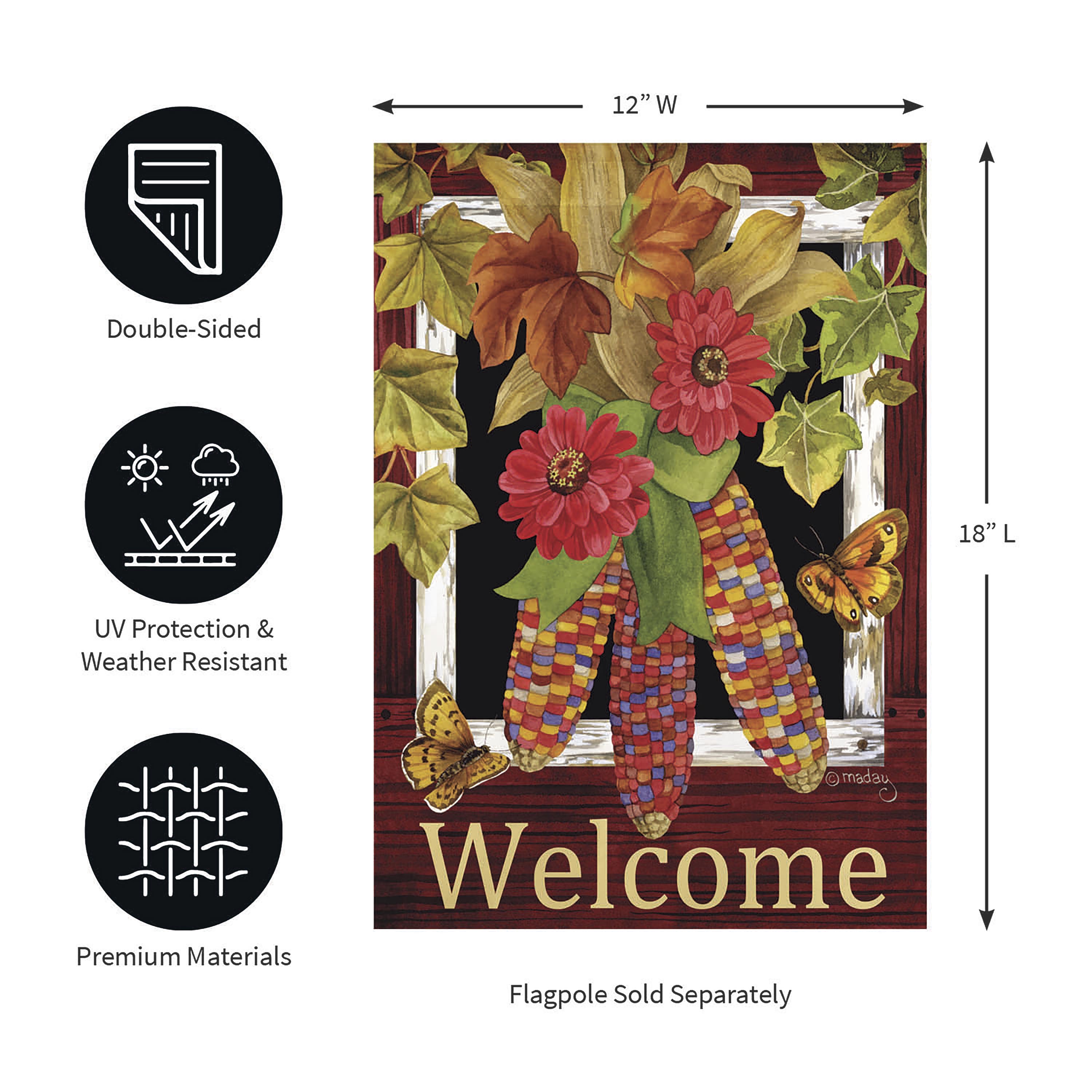 Fall Corn Suede Garden Flag - Sports Collectibles, Sports Memorabilia, Sports Fan Shop, Sports Gifts