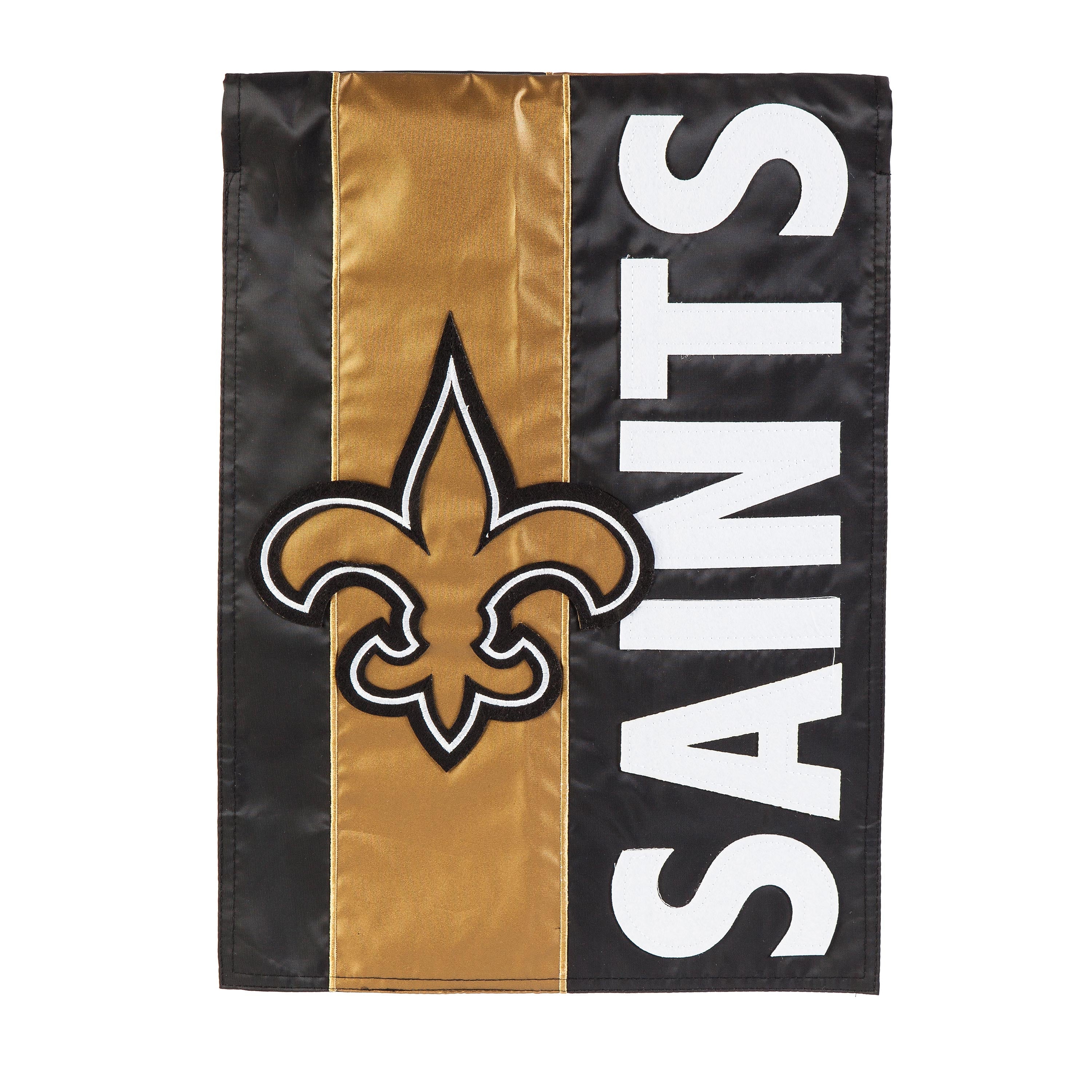 Double-Sided Embellished NFL Team Pride Applique House Flag, New Orleans Saints - Sports Collectibles, Sports Memorabilia, Sports Fan Shop, Sports Gifts