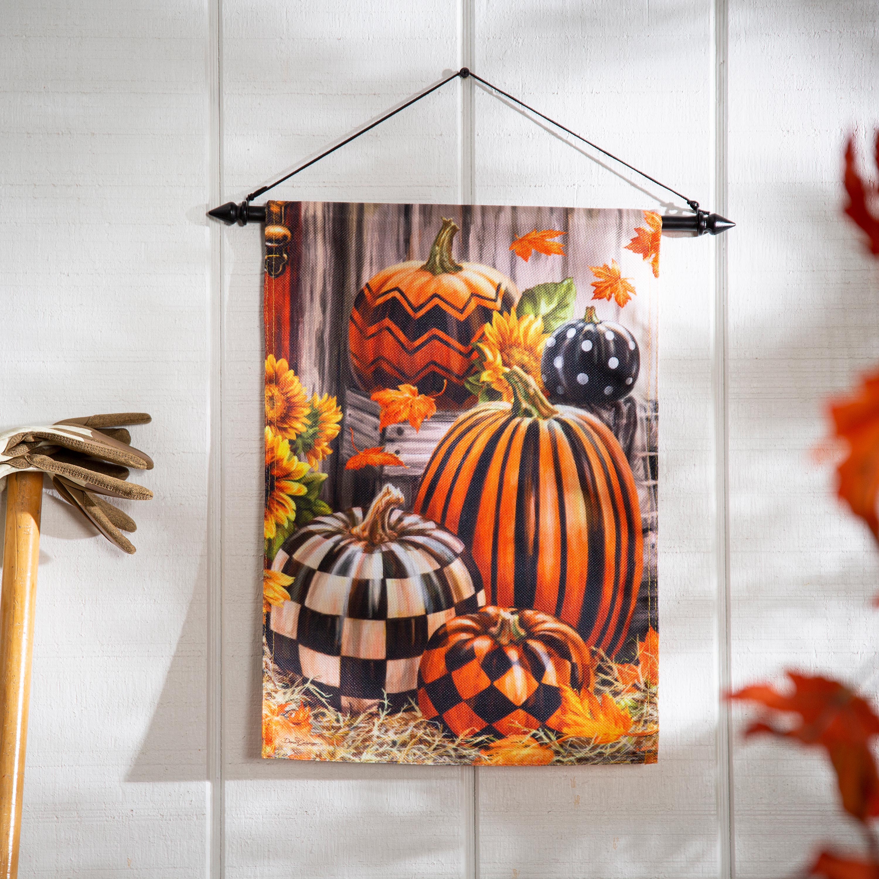Fall Harvest Pumpkins Burlap Garden Flag - Sports Collectibles, Sports Memorabilia, Sports Fan Shop, Sports Gifts