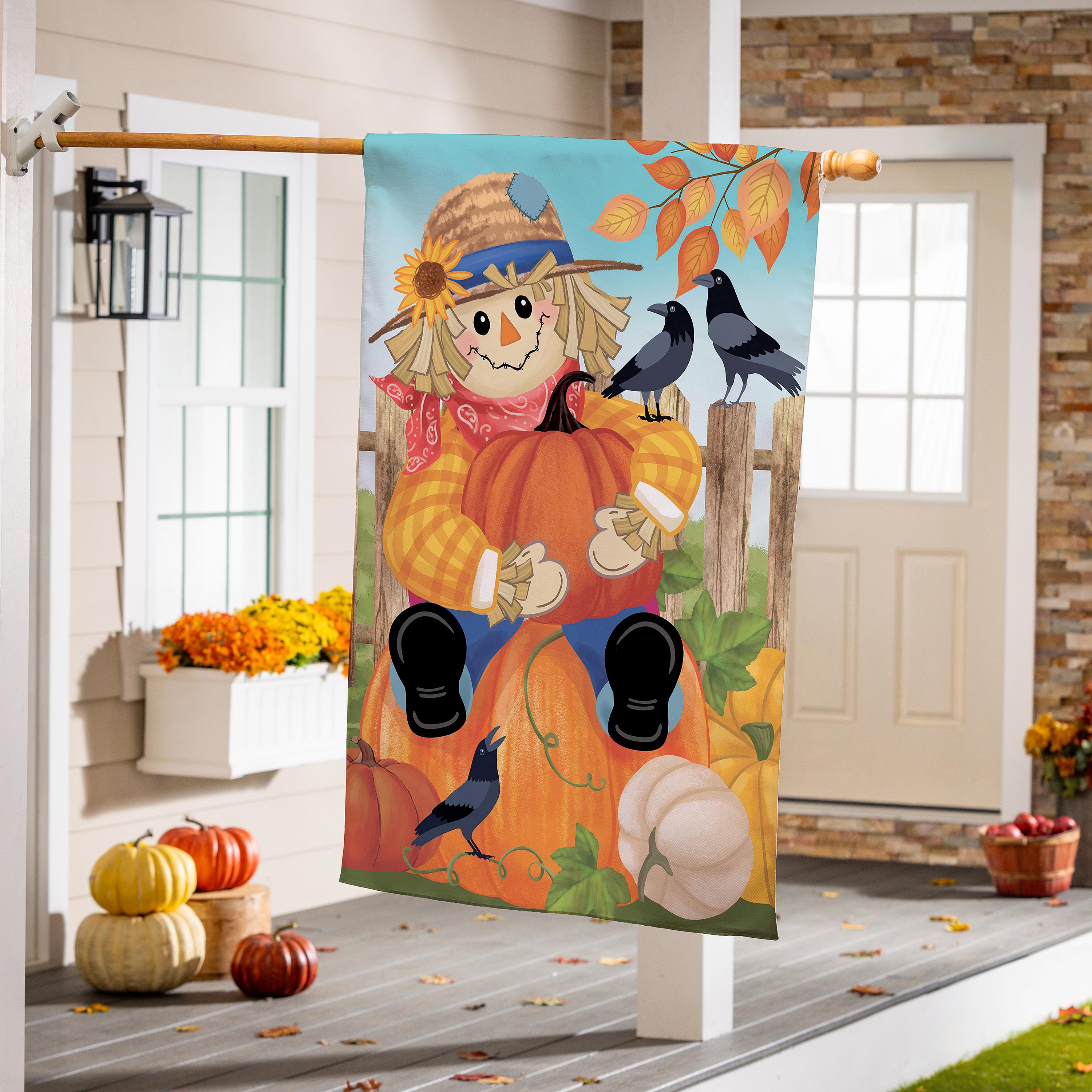 Friends & Scarecrow Suede House Flag - Sports Gifts, Sports Memorabilia, Sports Collectibles, Fan Shop