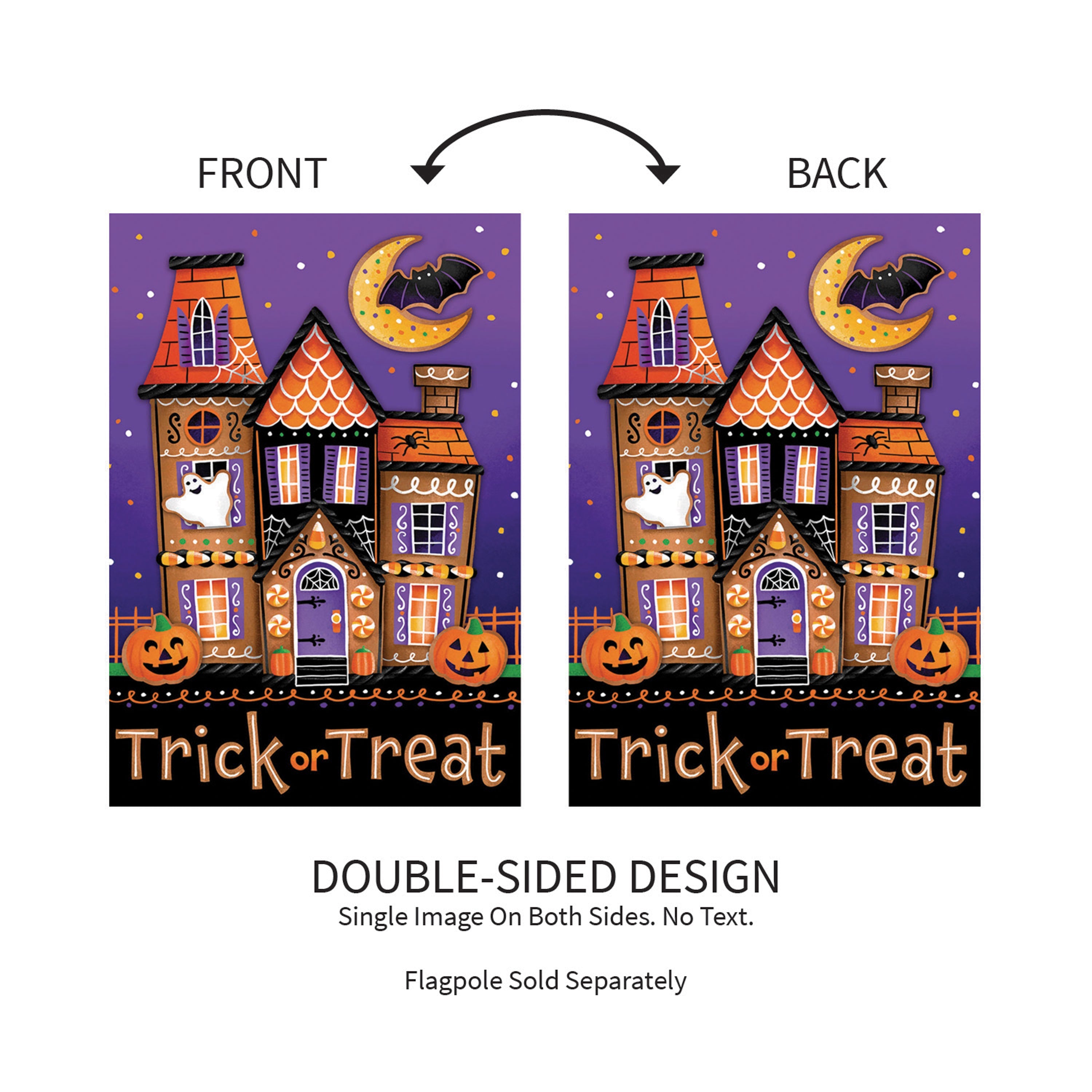 Trick or Sweets Lustre Garden Flag - Sports Collectibles, Sports Memorabilia, Sports Fan Shop, Sports Gifts