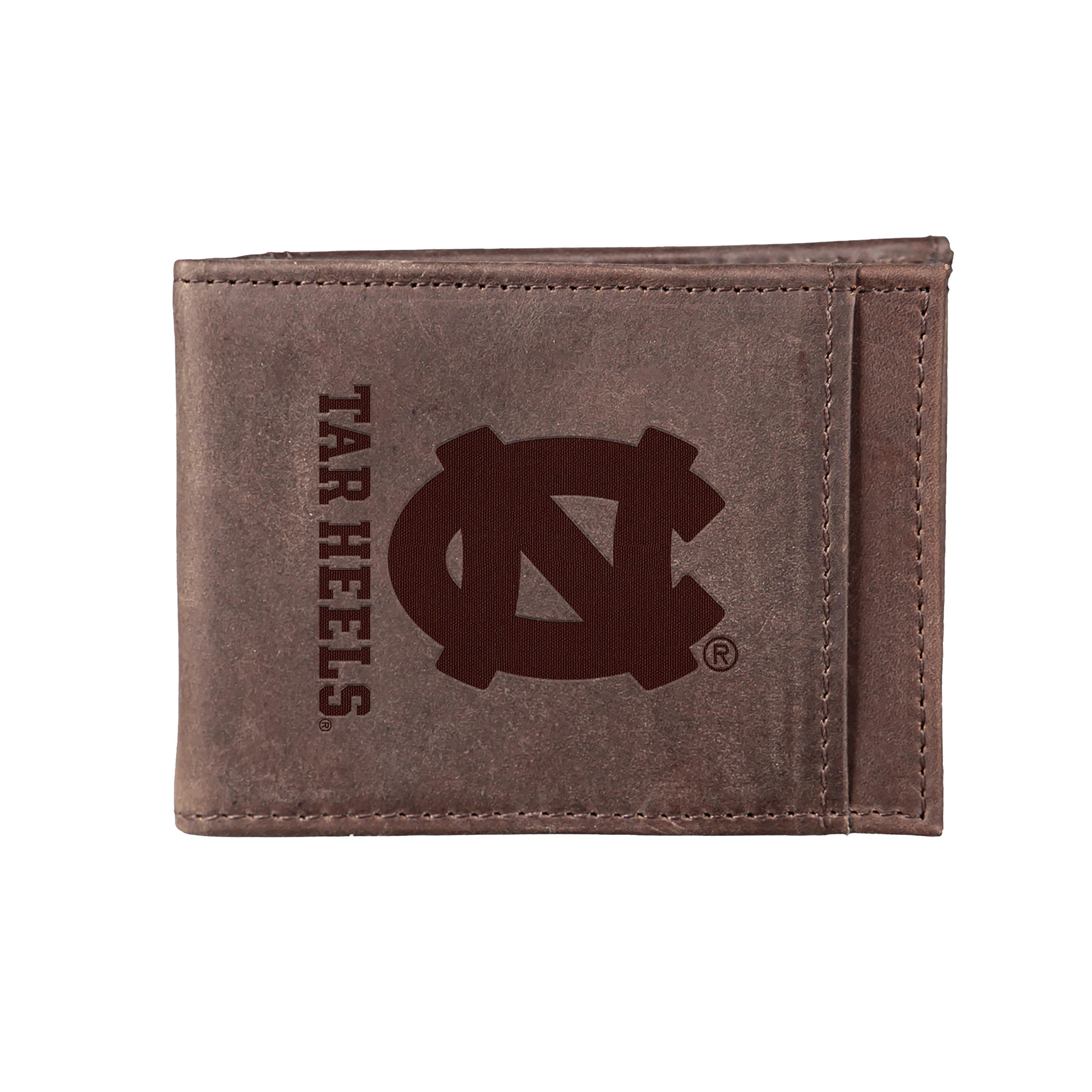 Front Pocket Wallet w/ RFID Blocking, University of North Carolina, Brown - Sports Collectibles, Sports Memorabilia, Sports Fan Shop, Sports Gifts