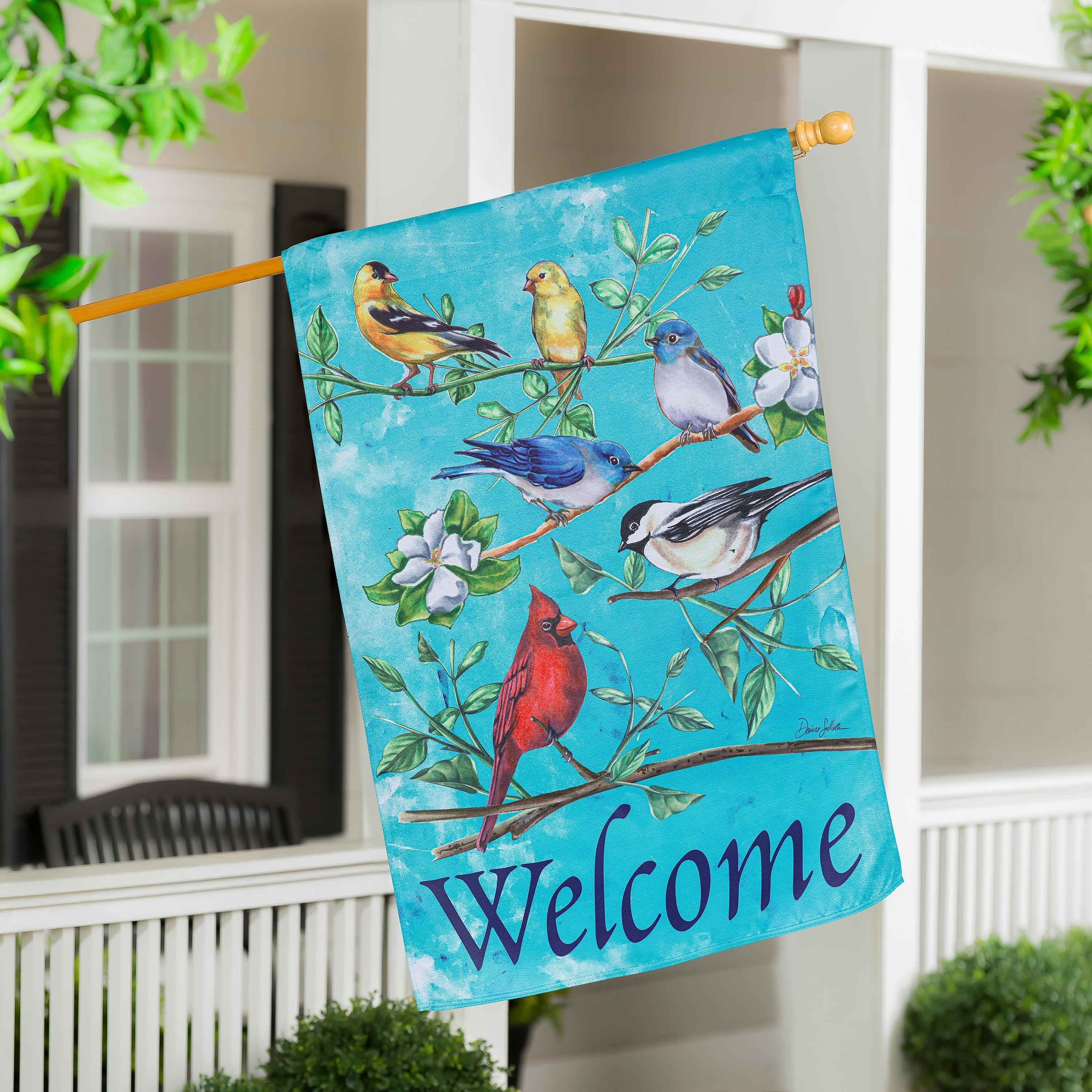 Multi Birds Suede House Flag - Sports Collectibles, Sports Memorabilia, Sports Fan Shop, Sports Gifts