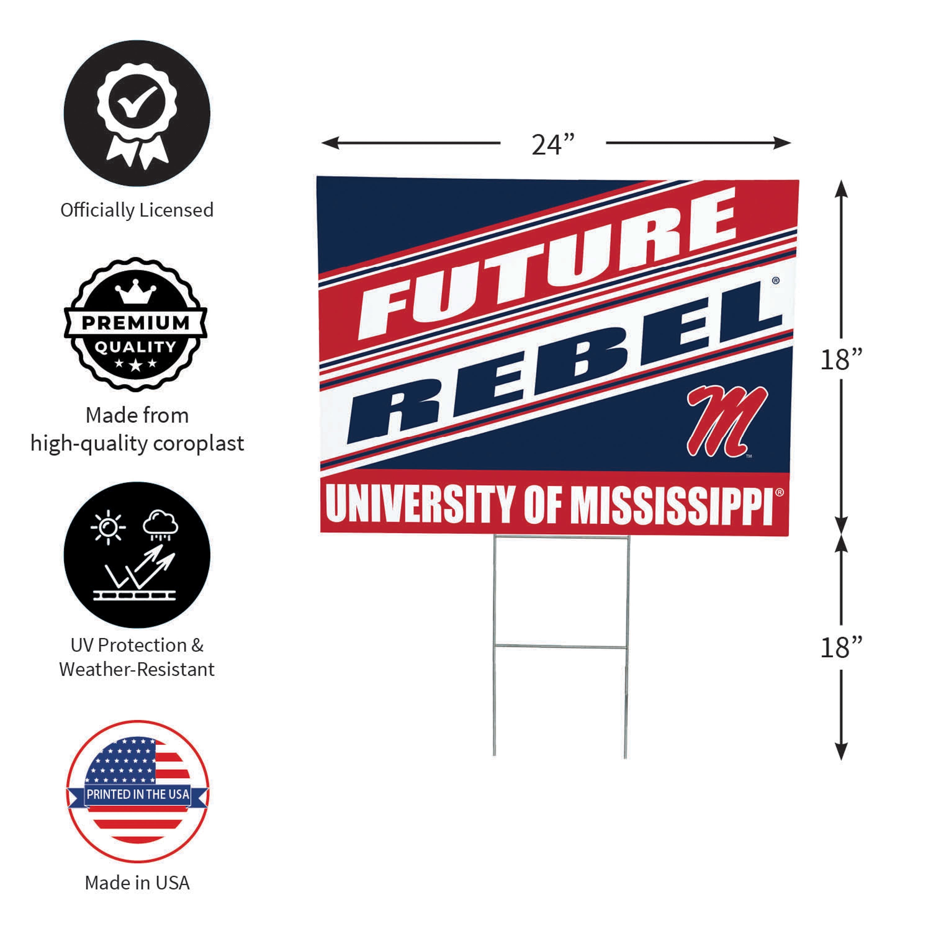 University of Mississippi Coroplast Yard Sign, Future Student - Sports Collectibles, Sports Memorabilia, Sports Fan Shop, Sports Gifts