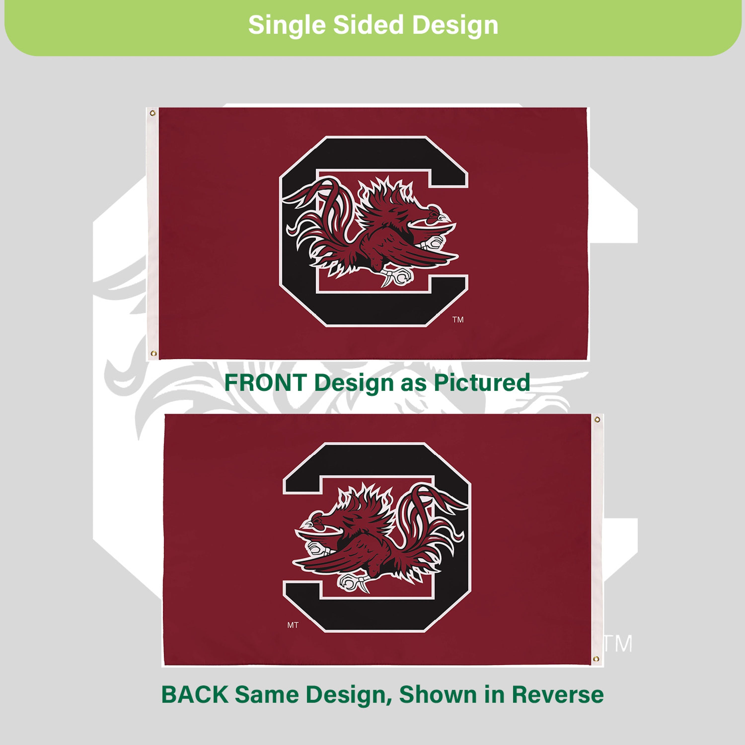 University of South Carolina Single Sided Estate Flag with 2 Grommets, 3'x5' - Sports Gifts, Sports Memorabilia, Sports Collectibles, Fan Shop