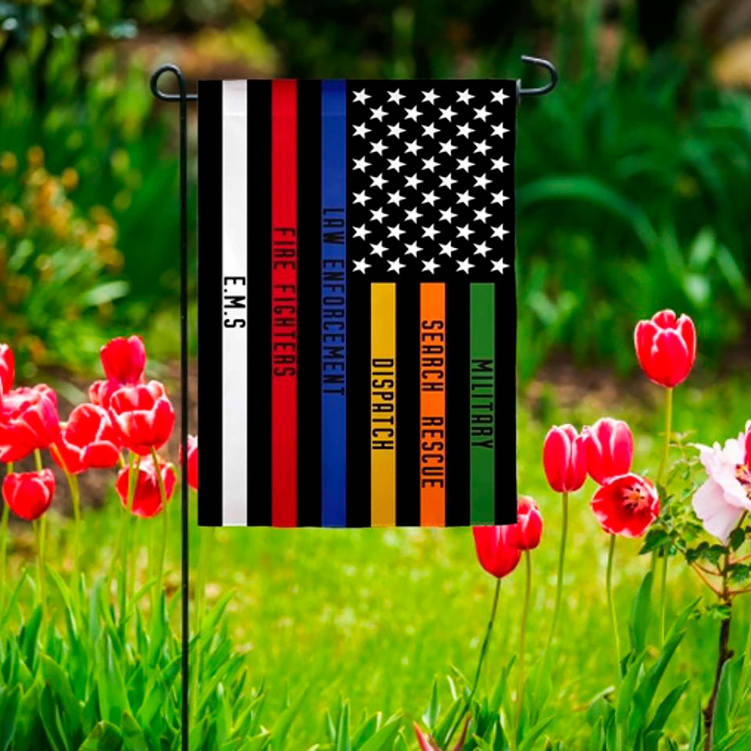 Responders Thin Line Garden Suede Flag - Sports Collectibles, Sports Memorabilia, Sports Fan Shop, Sports Gifts