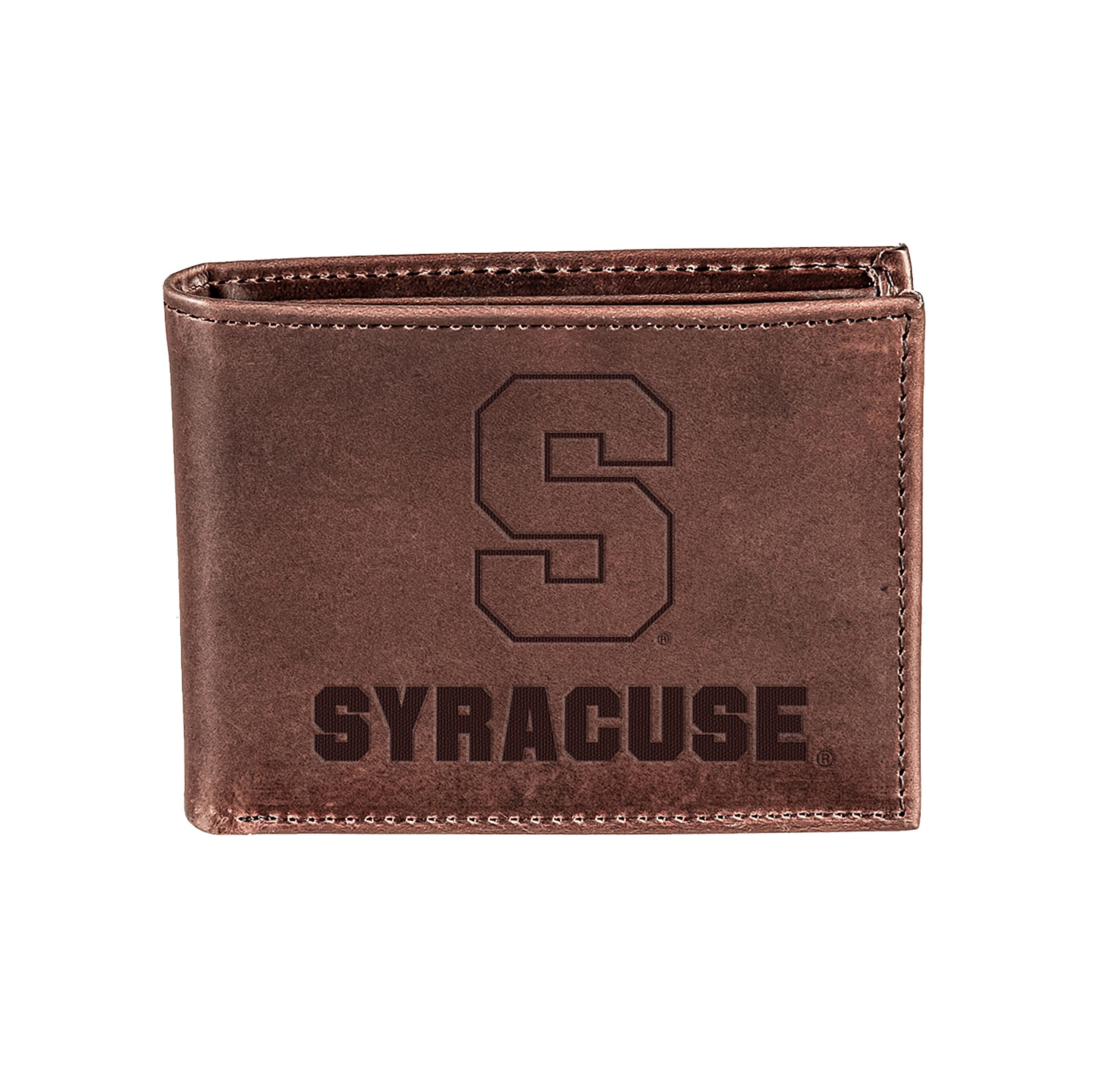 Syracuse, Bi-Fold Wallet, Brown, CH, 100% Genuine Leather - Sports Collectibles, Sports Memorabilia, Sports Fan Shop, Sports Gifts