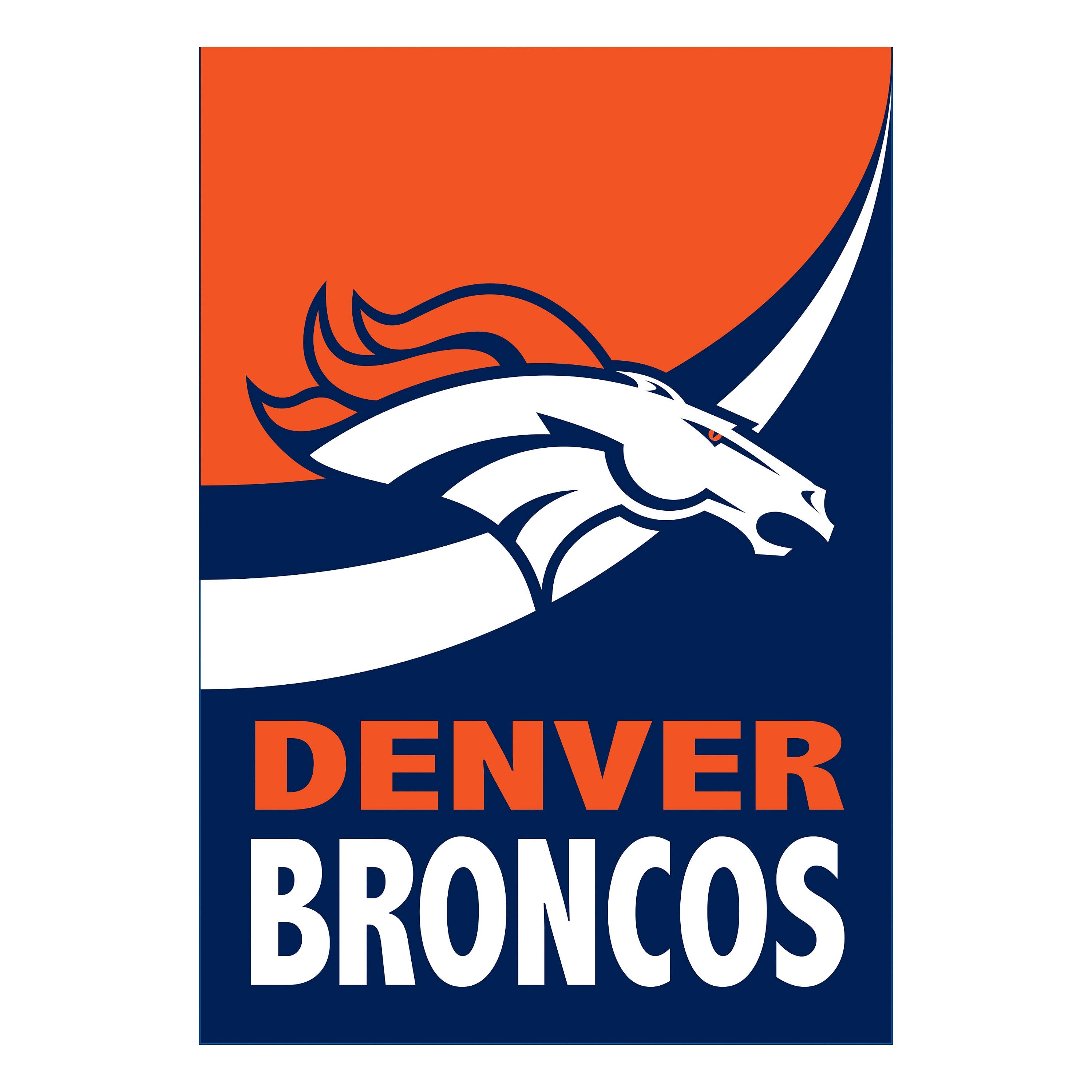 Denver Broncos Burlap Flag GDN Size - Sports Collectibles, Sports Memorabilia, Sports Fan Shop, Sports Gifts