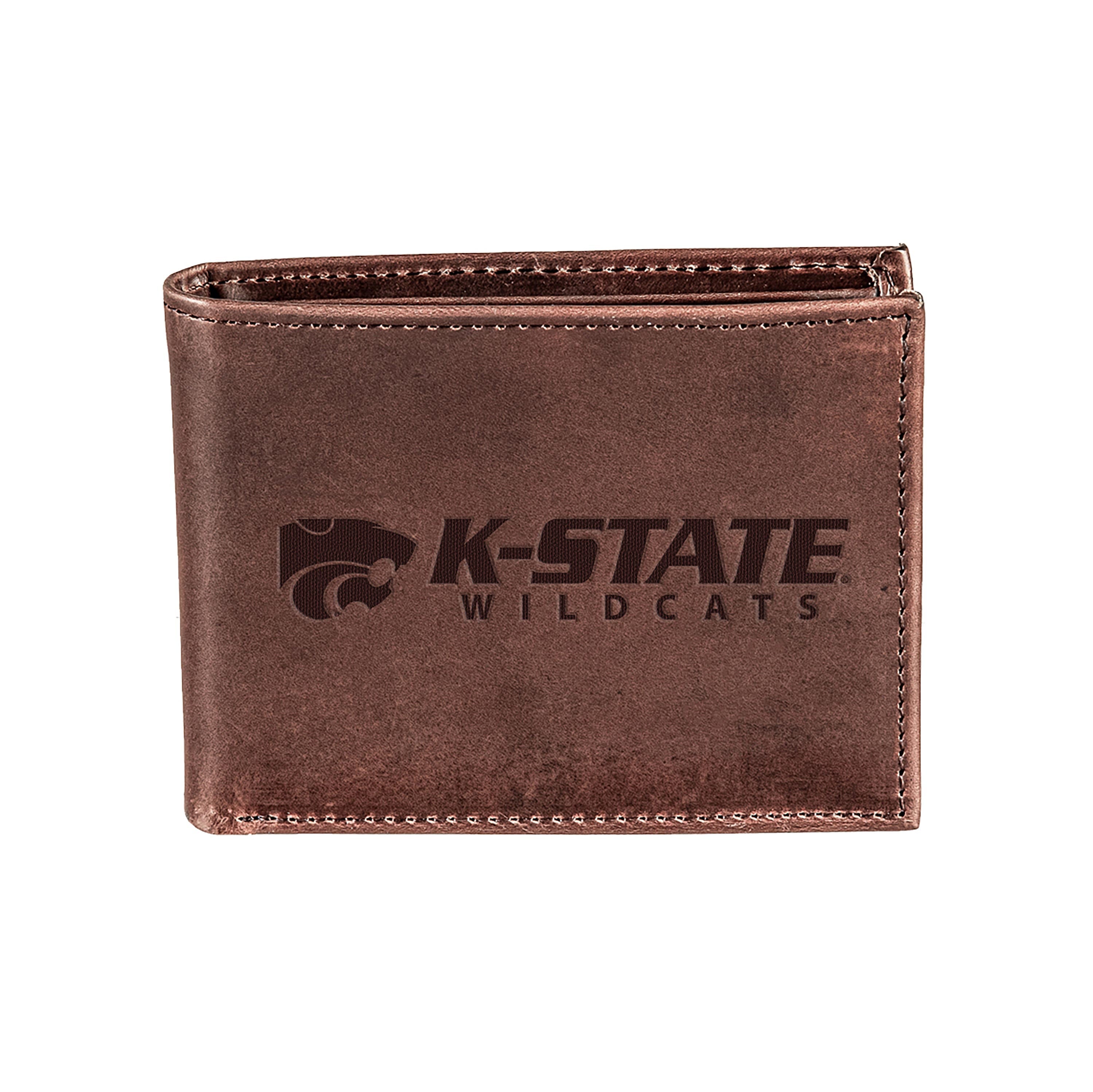 Kansas State University, Bi-Fold Wallet, Brown, CH, 100% Genuine Leather - Sports Collectibles, Sports Memorabilia, Sports Fan Shop, Sports Gifts