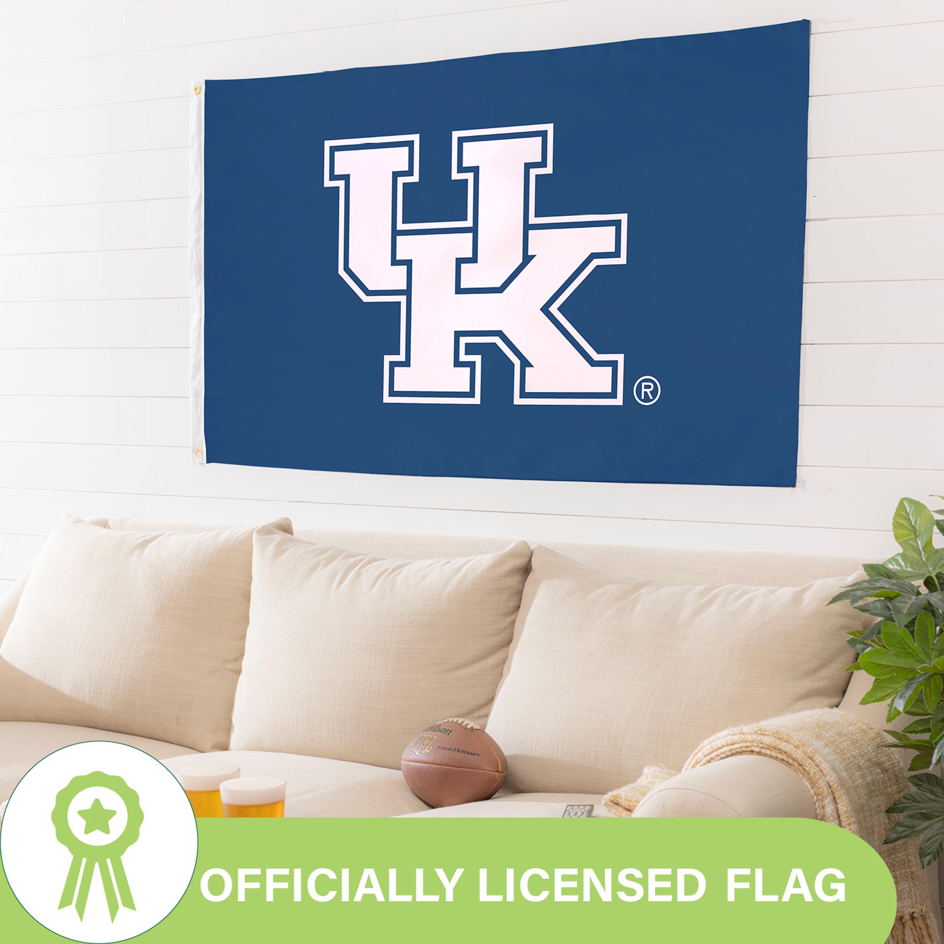 University of Kentucky Single Sided Estate Flag with 2 Grommets, 3'x5' - Sports Gifts, Sports Memorabilia, Sports Collectibles, Fan Shop