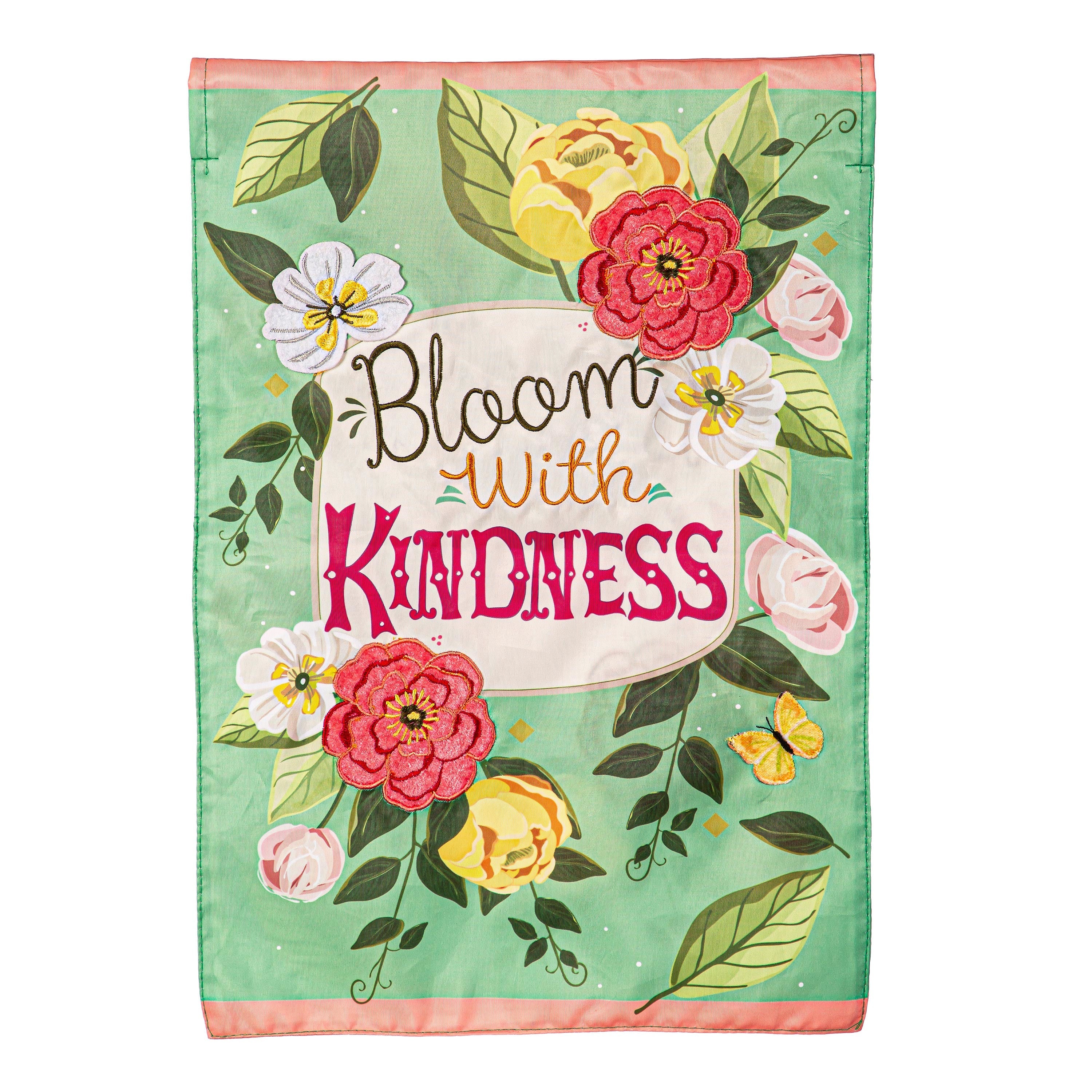 Bloom with Kindness Applique Garden Flag - Sports Collectibles, Sports Memorabilia, Sports Fan Shop, Sports Gifts