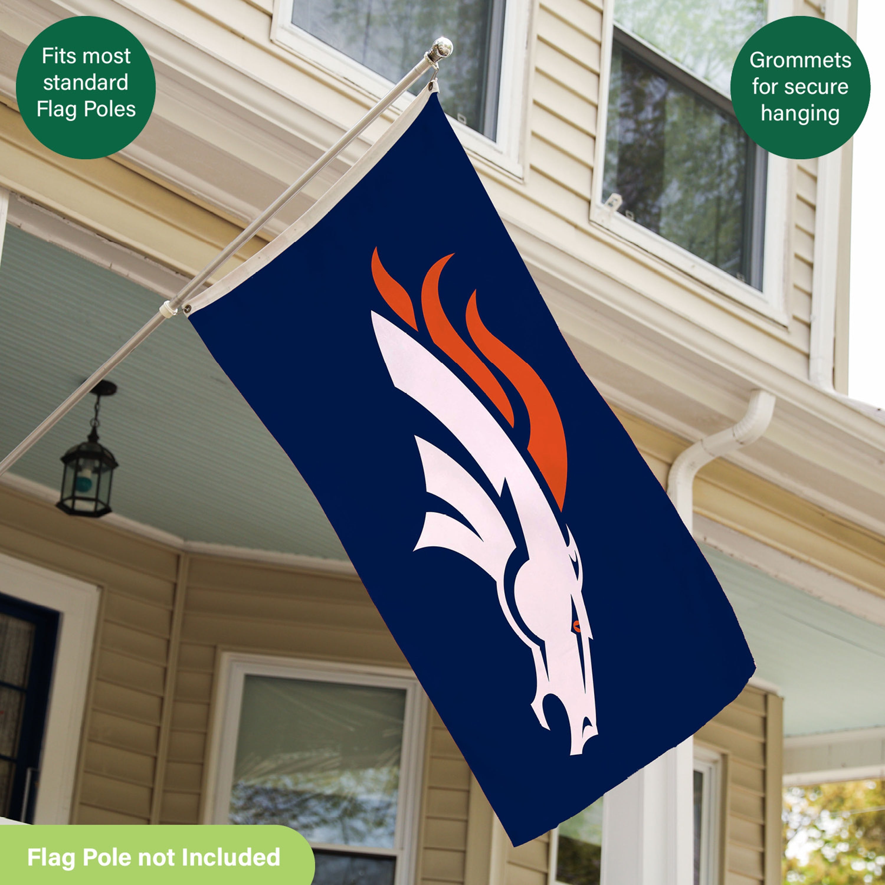 3'x5' Single Sided Flag w/ 2 Grommets, Denver Broncos