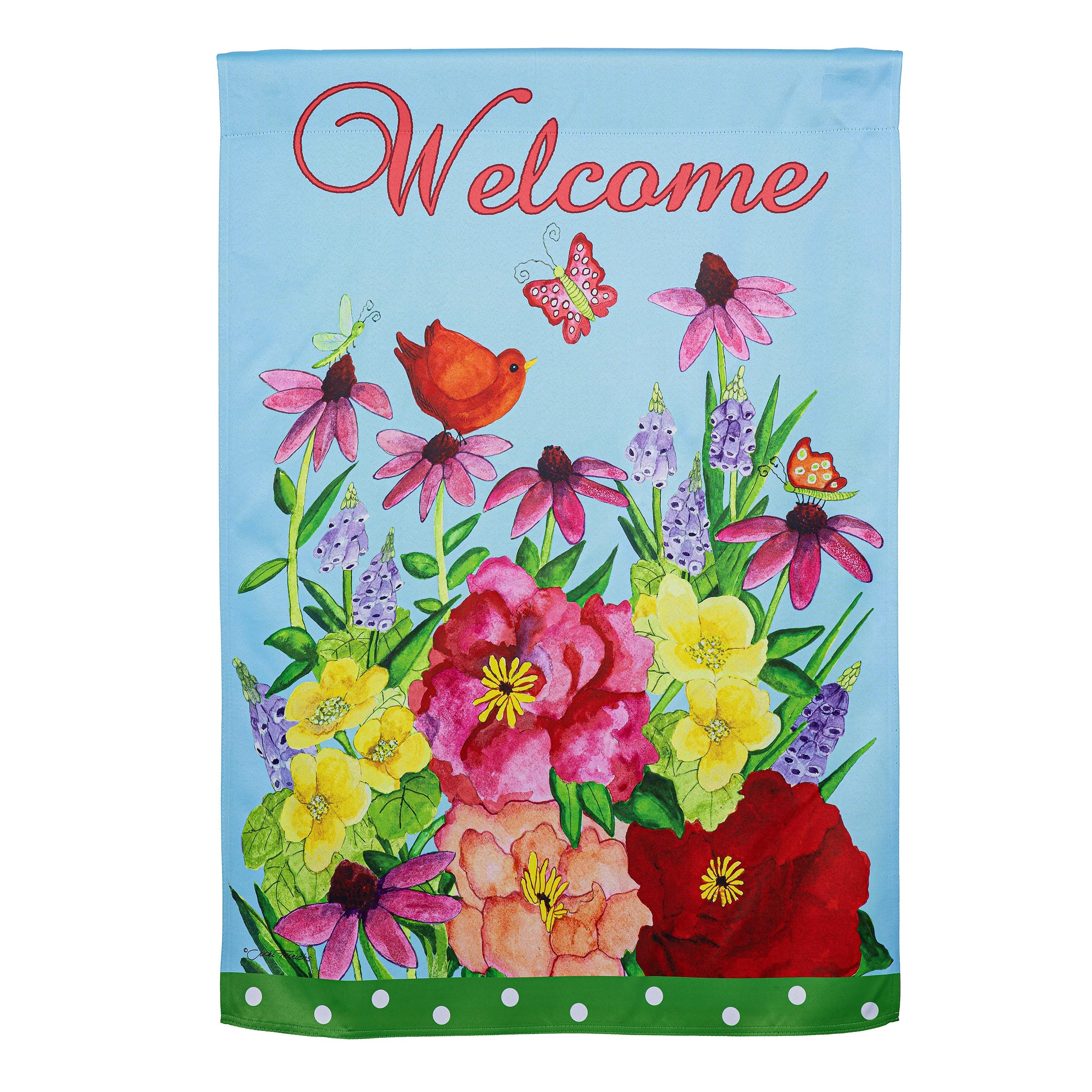 Spring Floral Suede House Flag - Sports Collectibles, Sports Memorabilia, Sports Fan Shop, Sports Gifts