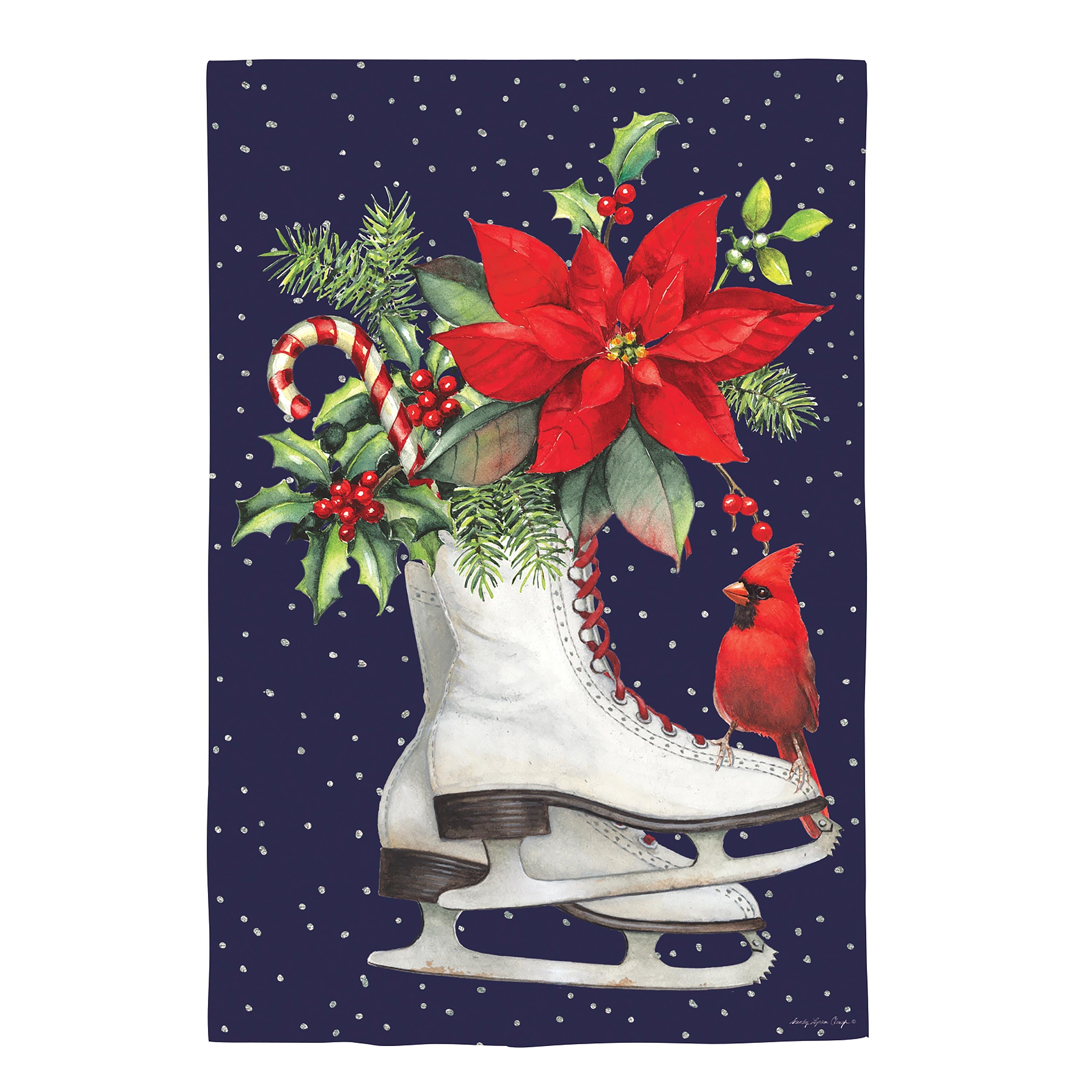 Winter Skates Suede House Flag - Sports Collectibles, Sports Memorabilia, Sports Fan Shop, Sports Gifts