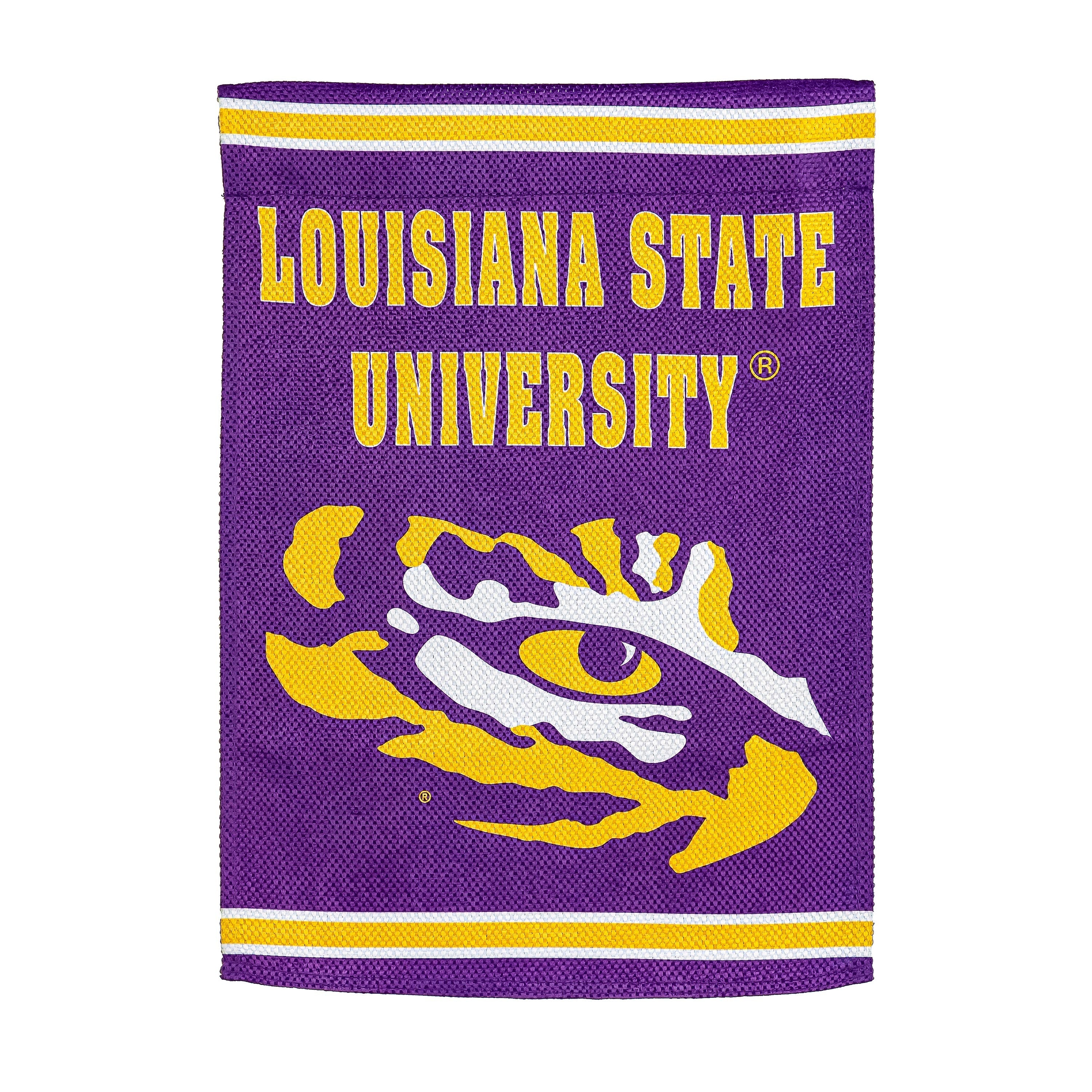 Embossed Suede Flag, House Size, Louisiana State University - Sports Collectibles, Sports Memorabilia, Sports Fan Shop, Sports Gifts