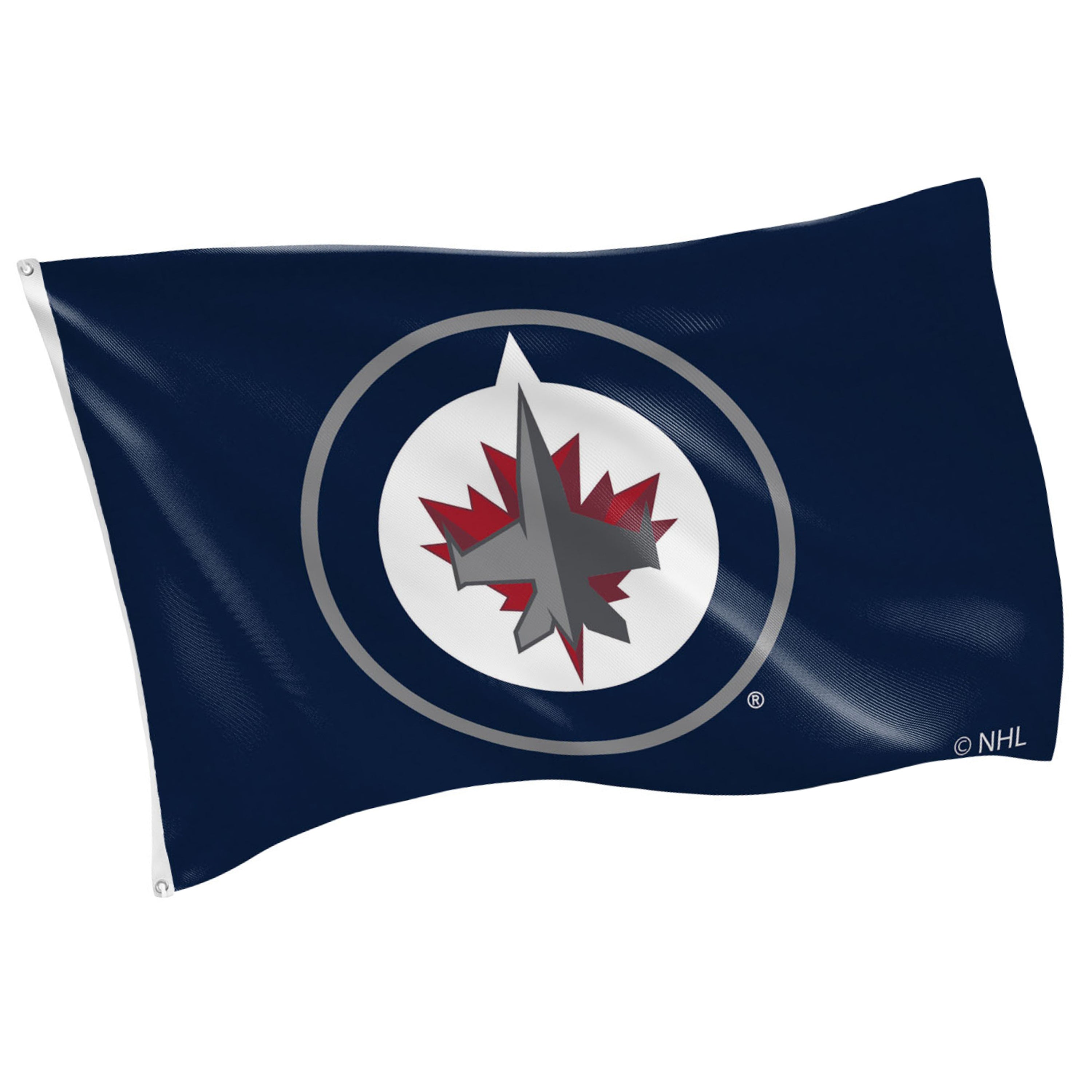 Winnipeg Jets Single Sided Flag w/ 2 Grommets, 3'x5' - Sports Gifts, Sports Memorabilia, Sports Collectibles, Fan Shop