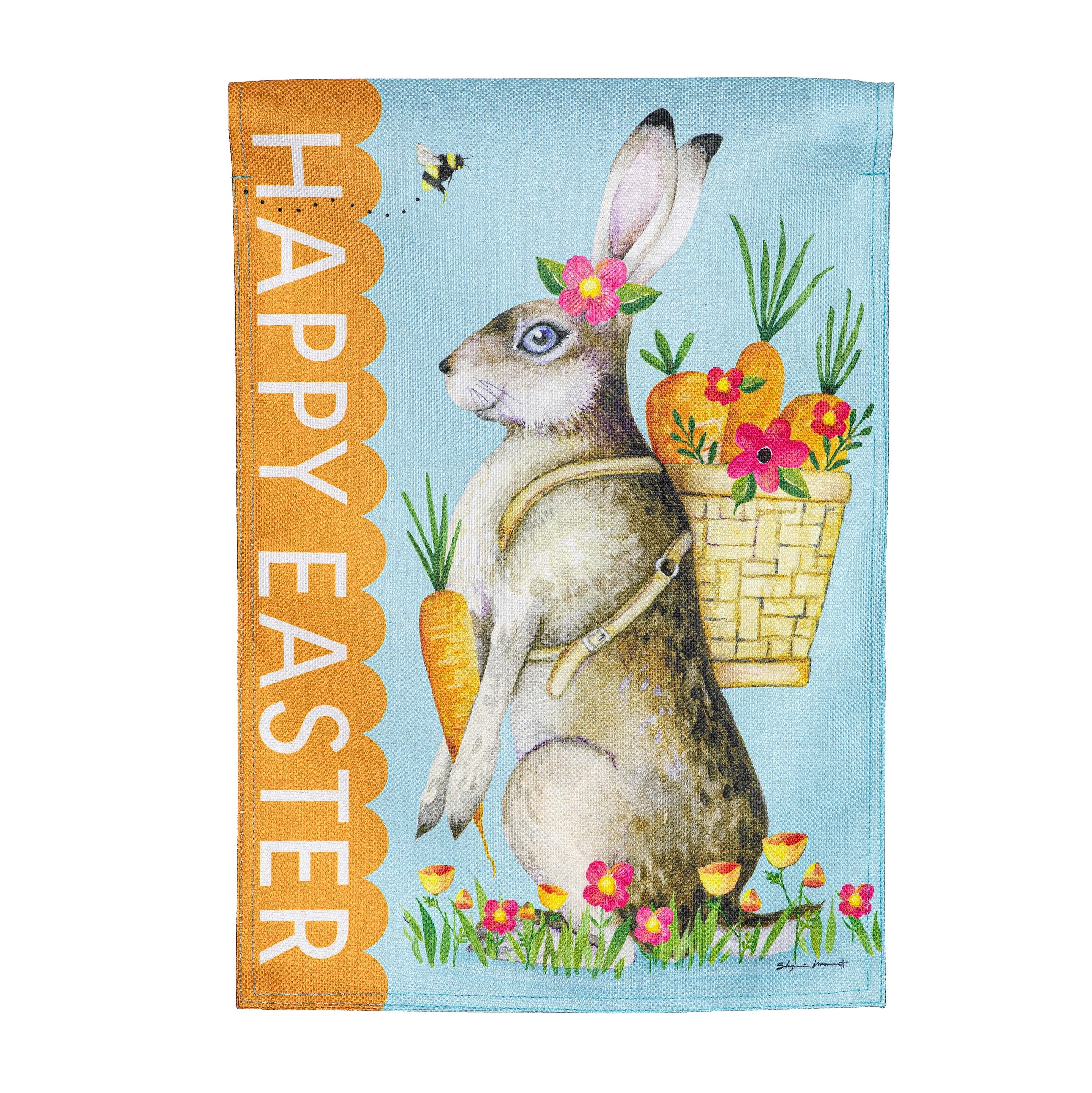 Happy Easter Bunny Burlap Garden Flag - Sports Gifts, Sports Memorabilia, Sports Collectibles, Fan Shop