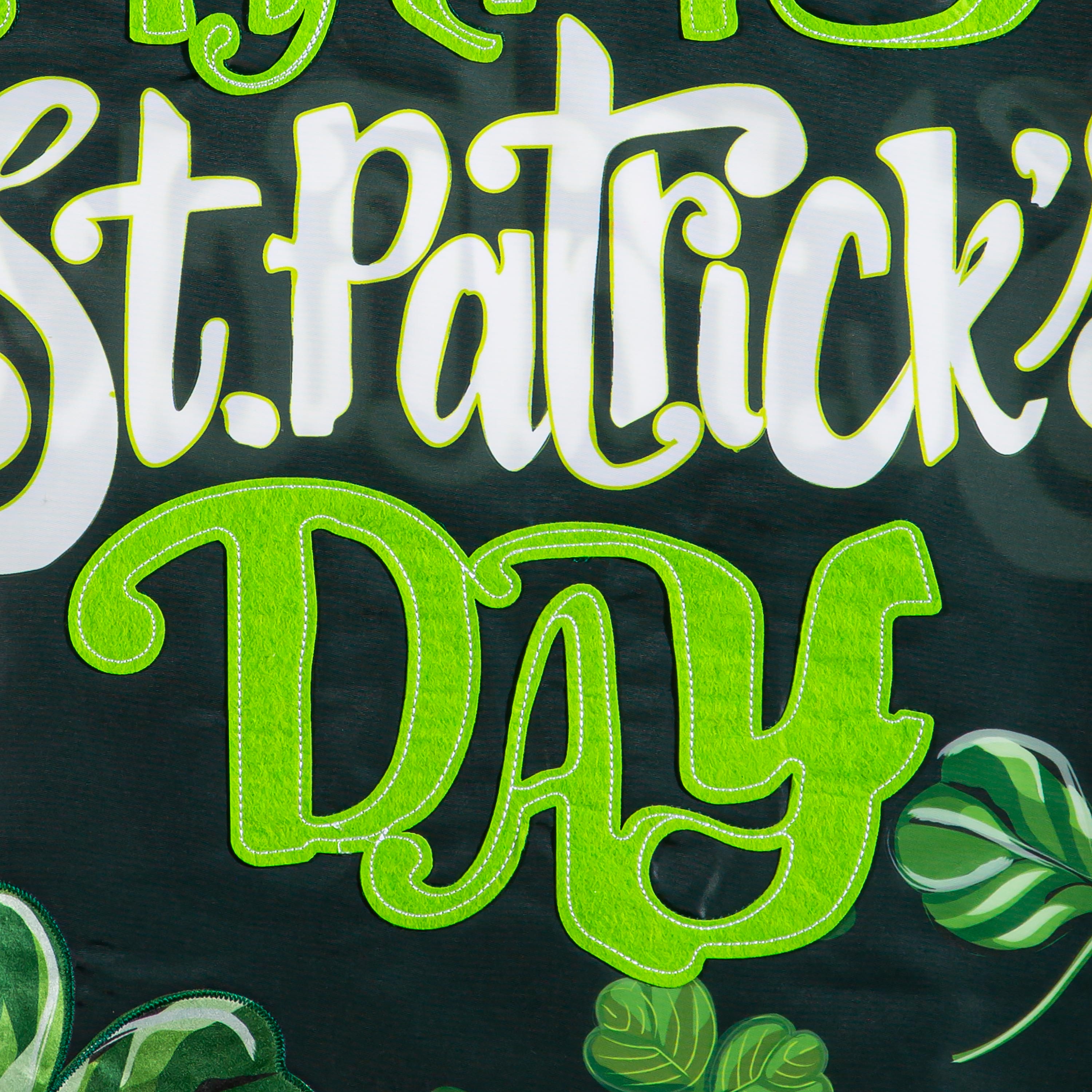 Happy St. Patrick's Day Shamrocks Applique House Flag - Sports Collectibles, Sports Memorabilia, Sports Fan Shop, Sports Gifts