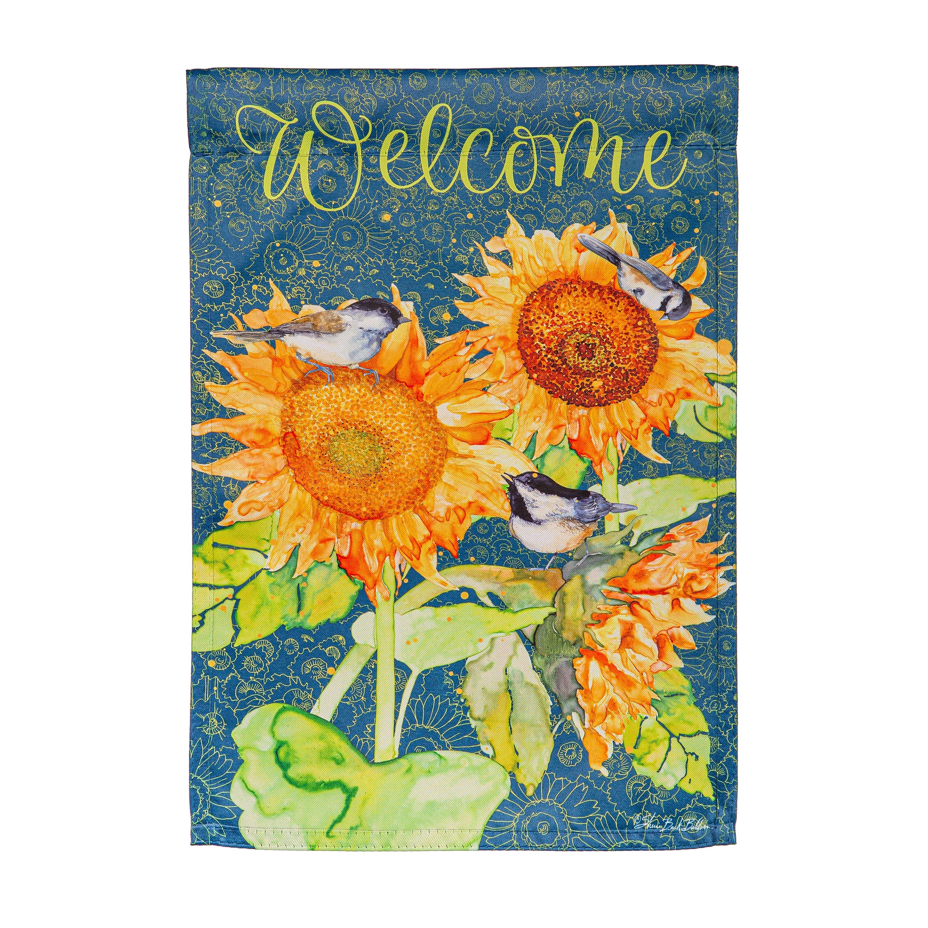 Sunflowers and Birdies Suede Garden Flag - Sports Gifts, Sports Memorabilia, Sports Collectibles, Fan Shop