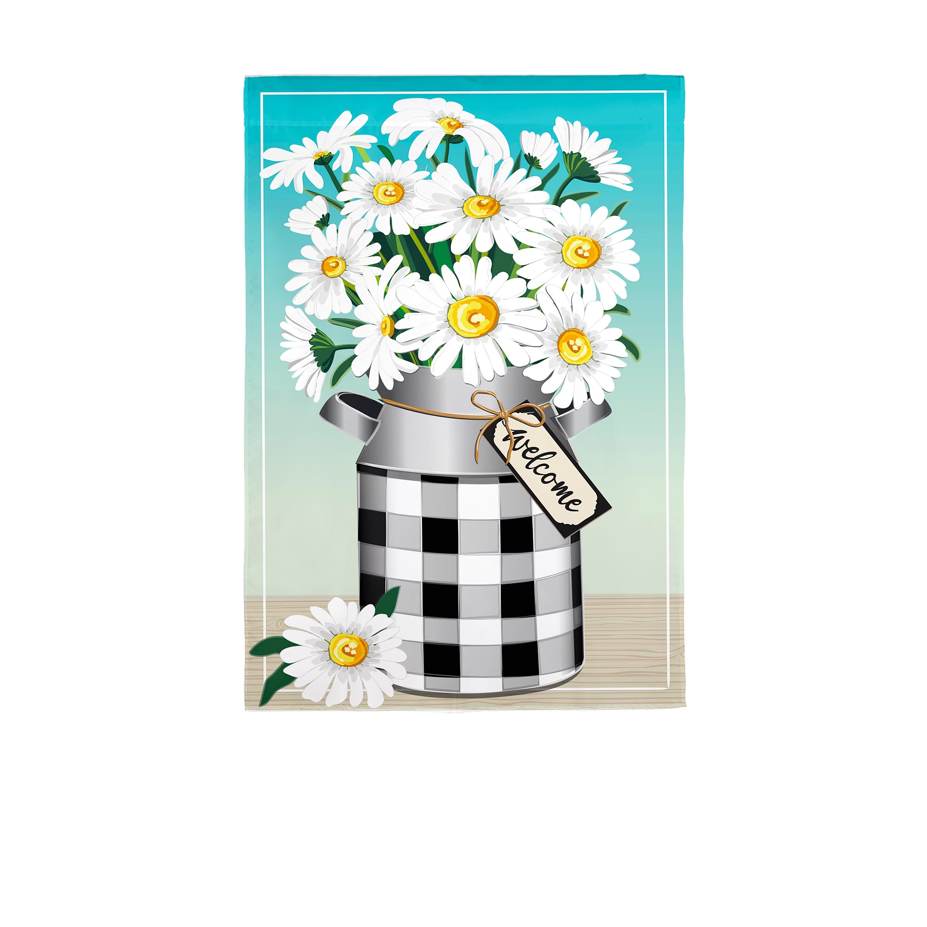 Milk Can with Daisies Burlap Garden Flag - Sports Collectibles, Sports Memorabilia, Sports Fan Shop, Sports Gifts