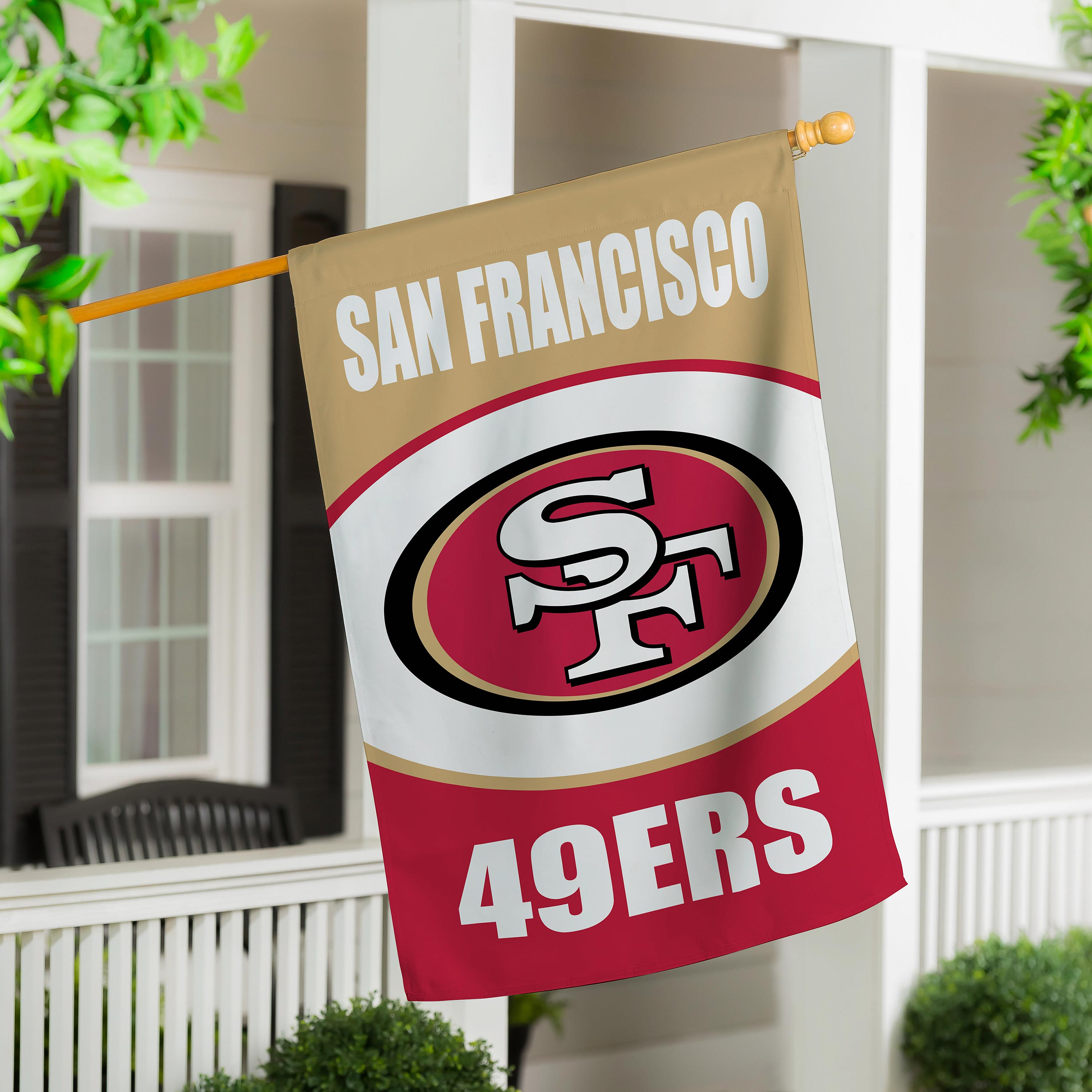 San Francisco 49ers Suede Flag, House - Sports Collectibles, Sports Memorabilia, Sports Fan Shop, Sports Gifts