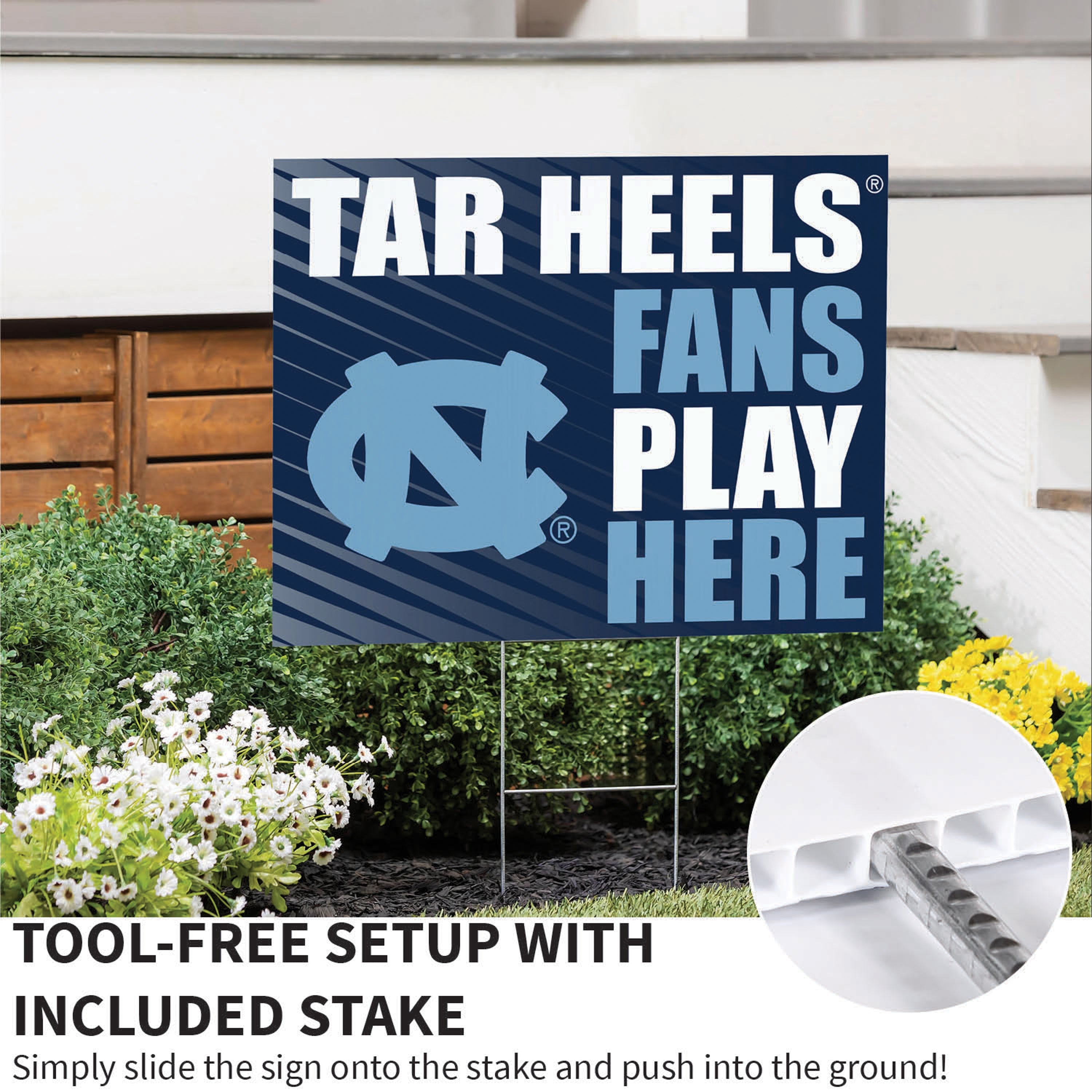 University of North Carolina Coroplast Yard Sign "Fans Play Here" - Sports Collectibles, Sports Memorabilia, Sports Fan Shop, Sports Gifts