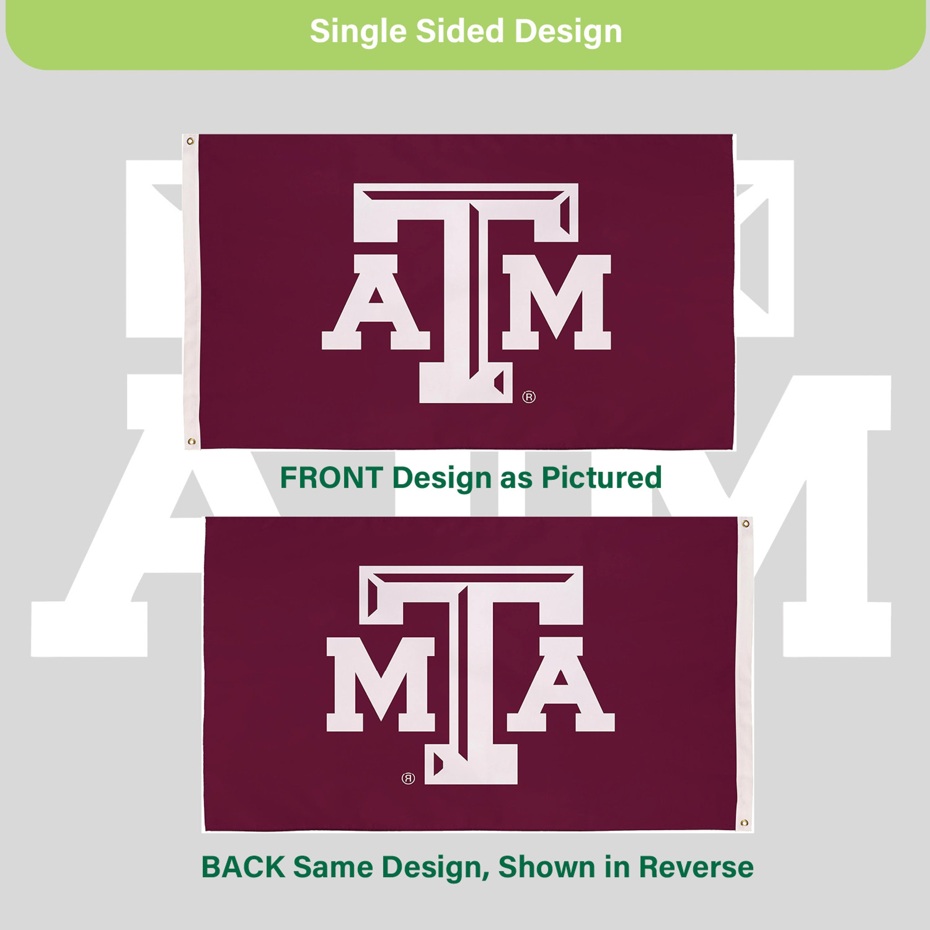 Texas A&M Single Sided Estate Flag with 2 Grommets, 3'x5' - Sports Gifts, Sports Memorabilia, Sports Collectibles, Fan Shop