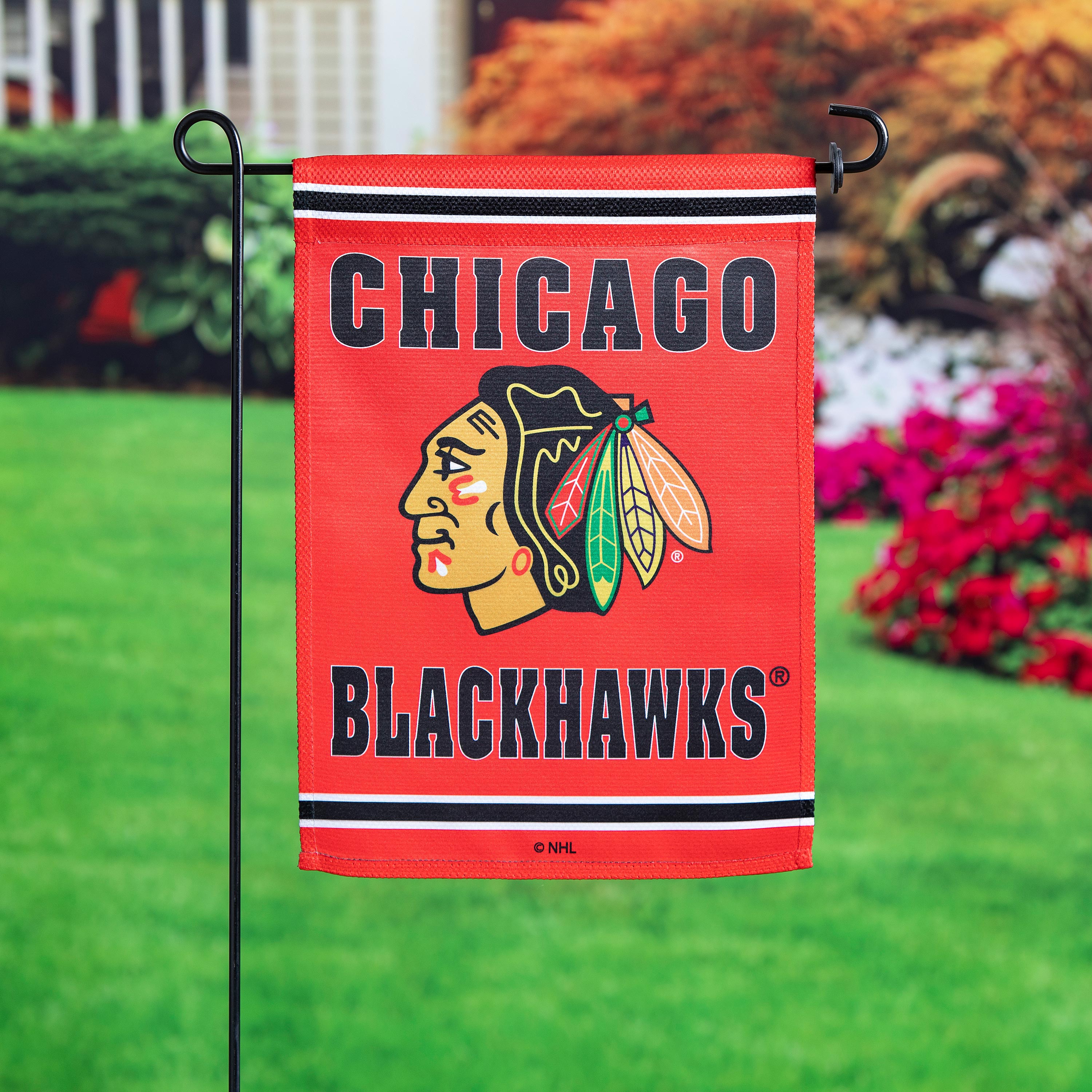 Embossed Suede Flag, GDN Size, Chicago Blackhawks - Sports Collectibles, Sports Memorabilia, Sports Fan Shop, Sports Gifts