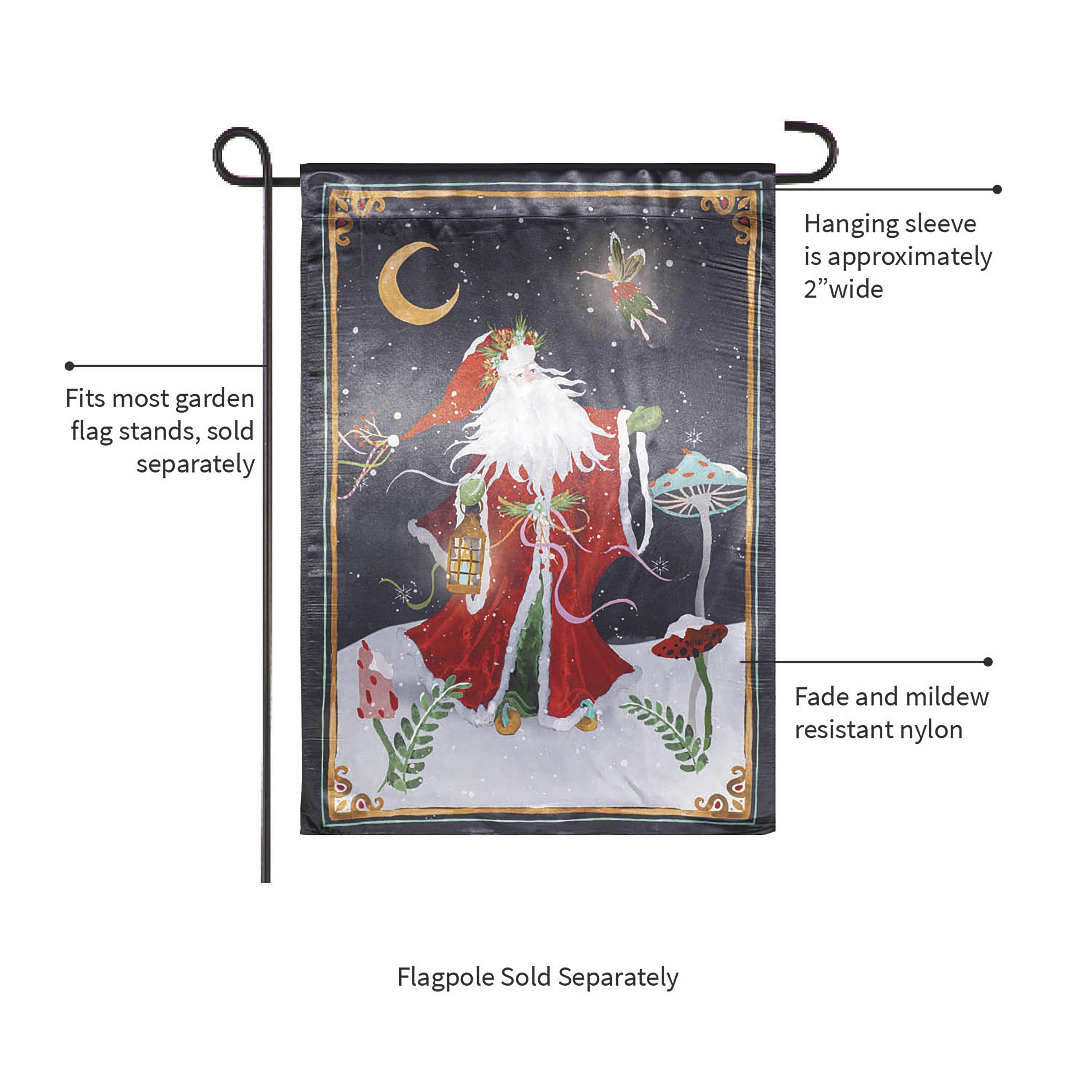 Santa's Forest of Wonder Reversible Lustre Garden Flag - Sports Gifts, Sports Memorabilia, Sports Collectibles, Fan Shop