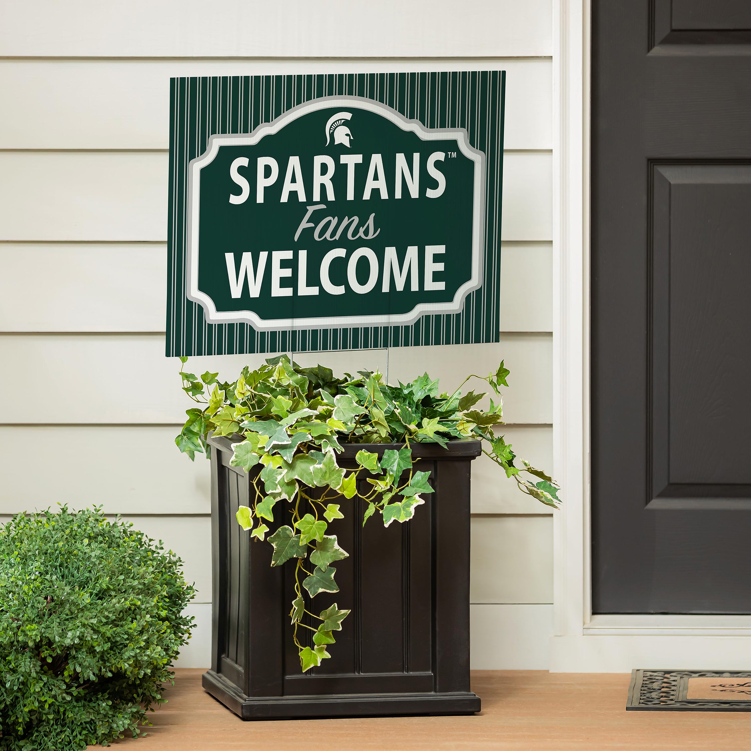 Michigan State University Coroplast Yard Sign, "Fans Welcome" - Sports Collectibles, Sports Memorabilia, Sports Fan Shop, Sports Gifts