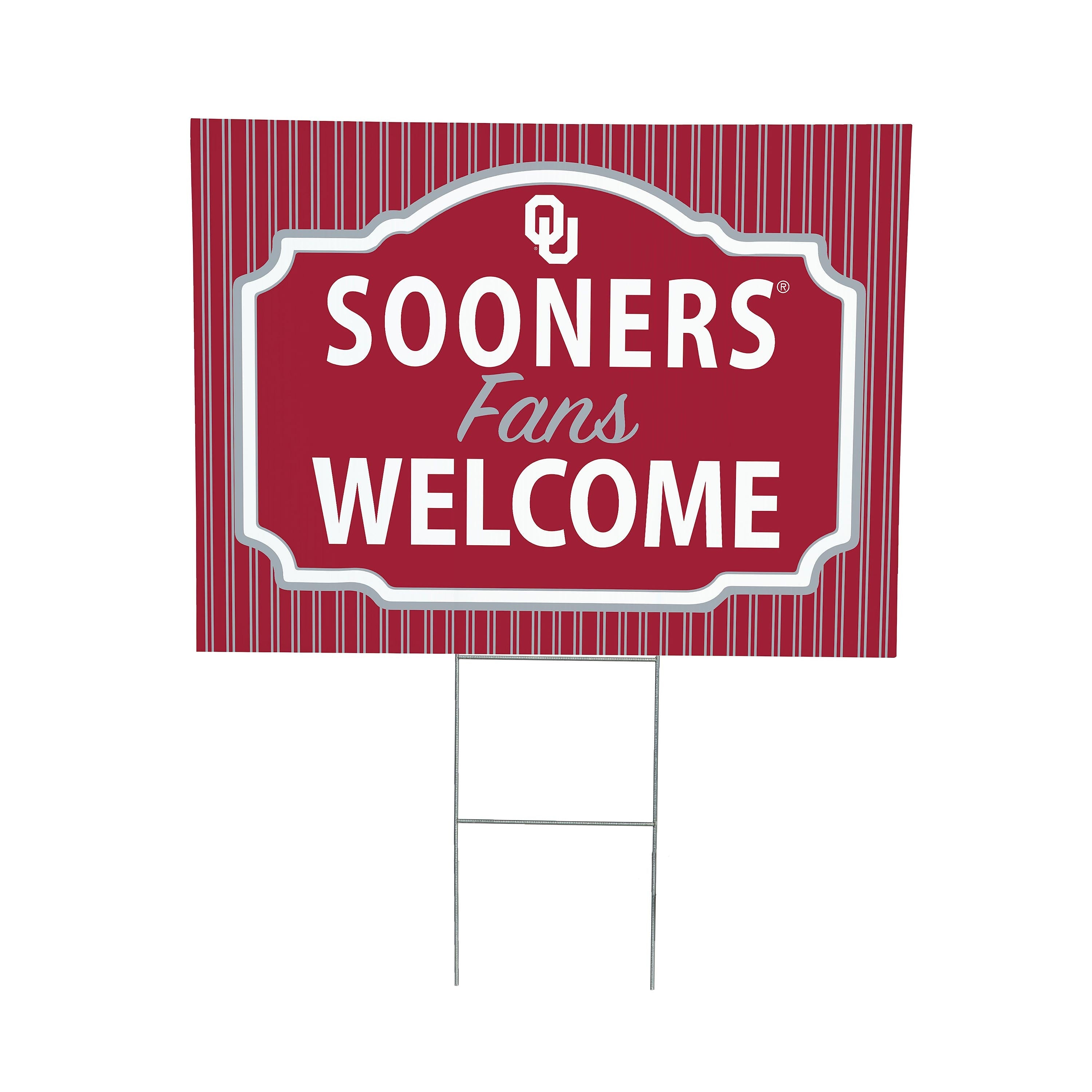 University of Oklahoma Coroplast Yard Sign, "Fans Welcome" - Sports Collectibles, Sports Memorabilia, Sports Fan Shop, Sports Gifts