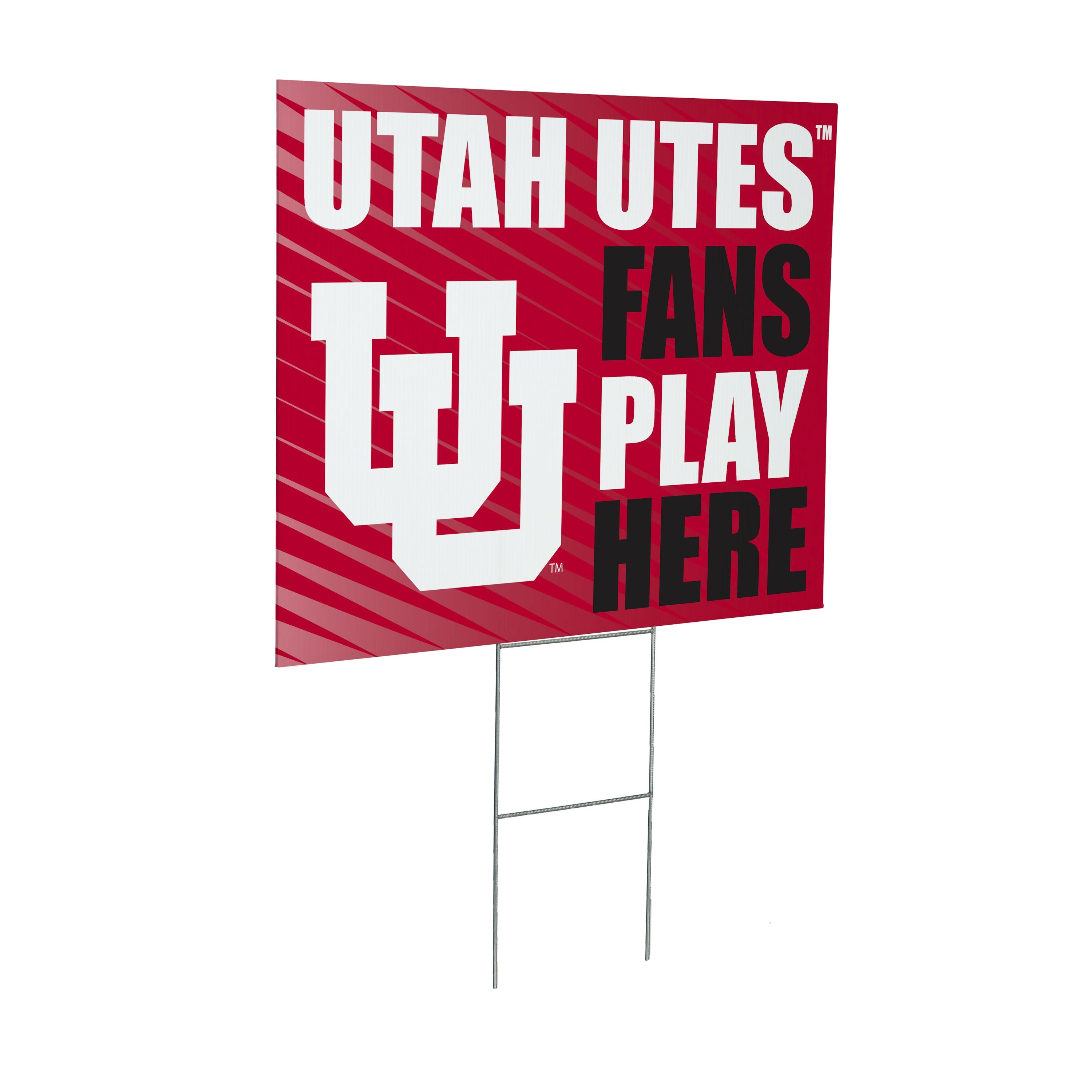 University of Utah Coroplast Yard Sign "Fans Play Here" - Sports Collectibles, Sports Memorabilia, Sports Fan Shop, Sports Gifts