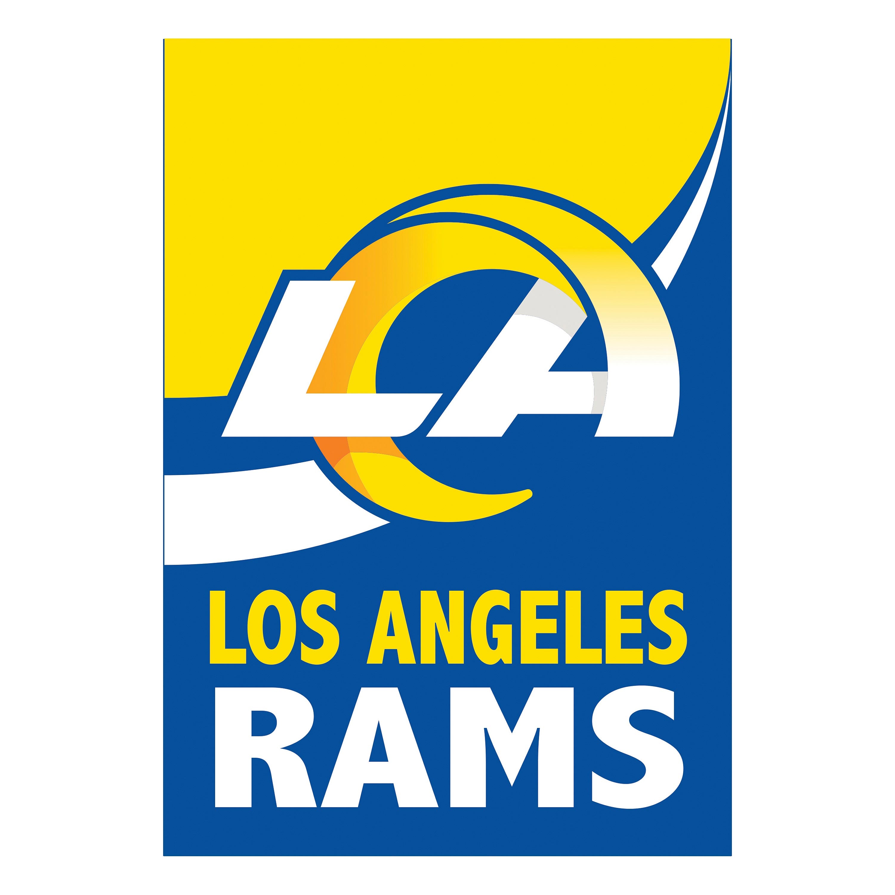 Los Angeles Rams Burlap Flag House Size - Sports Collectibles, Sports Memorabilia, Sports Fan Shop, Sports Gifts