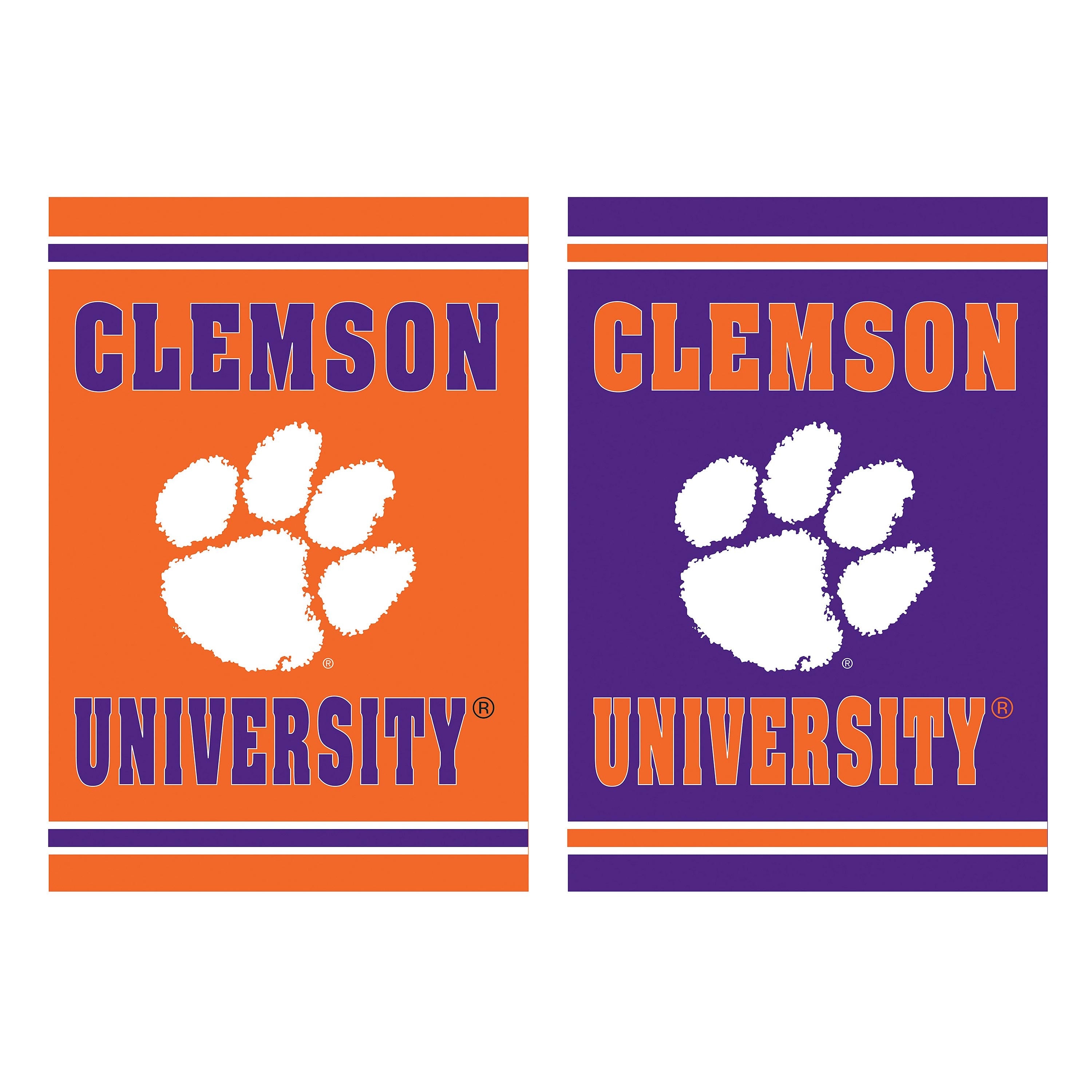 Embossed Suede Flag, House Size, Clemson University - Sports Collectibles, Sports Memorabilia, Sports Fan Shop, Sports Gifts
